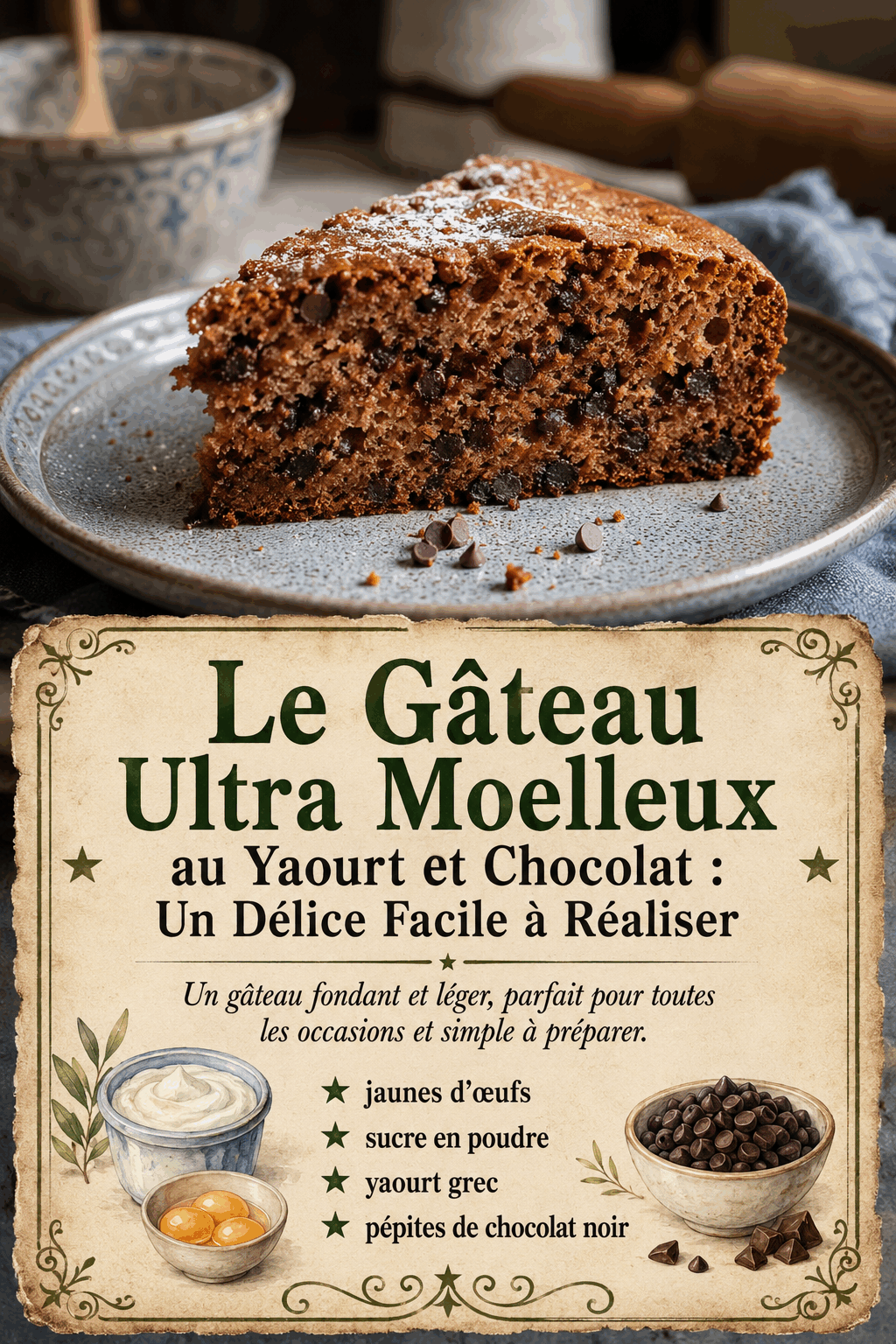 Le Gâteau Ultra Moelleux au Yaourt et Chocolat : Un Délice Facile à Réaliser