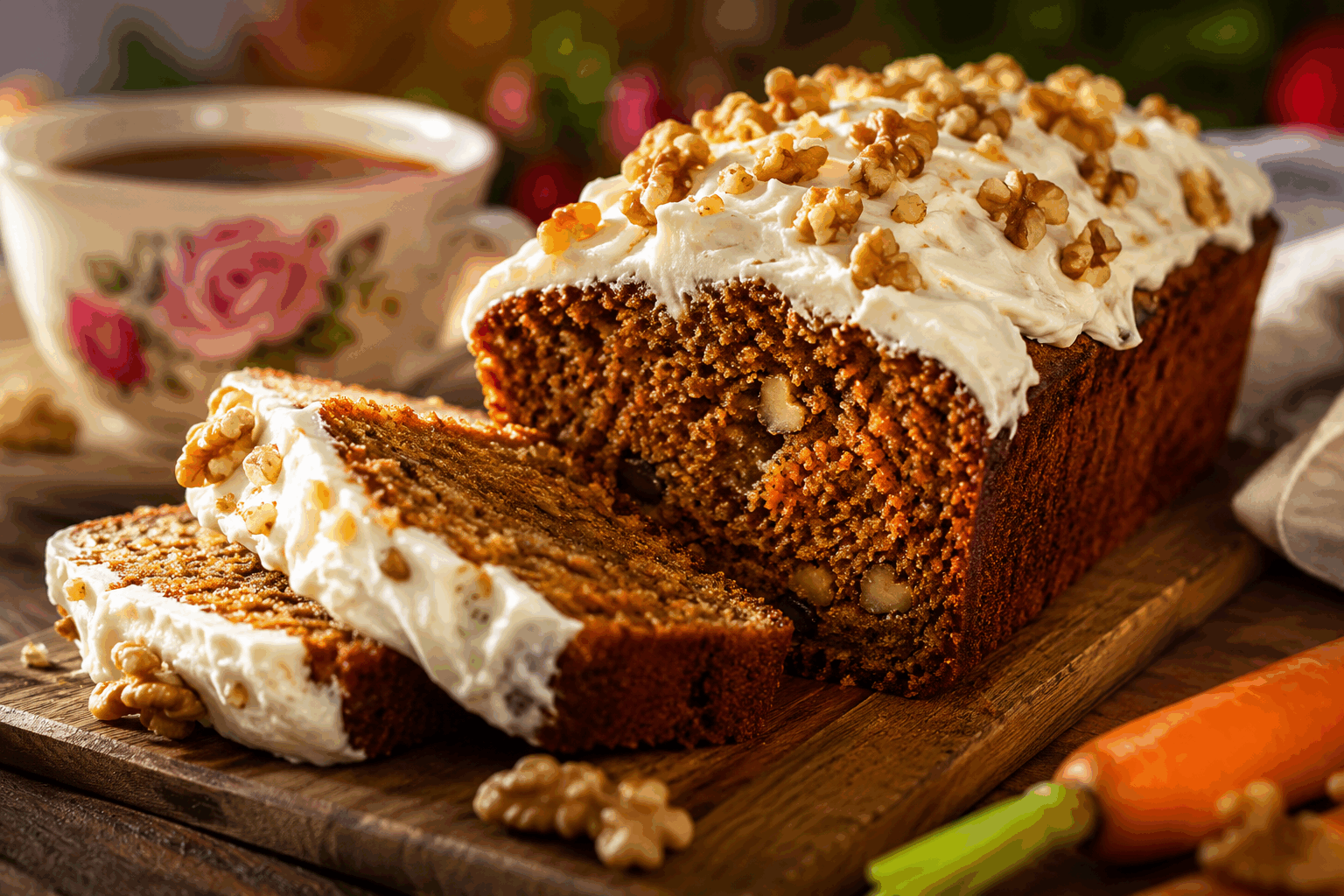 Le carrot cake moelleux de grand-mère, prêt en 5 minutes et irrésistible 🔥 Description Ce carrot cake moelleux, recette traditionnelle de grand-mère, est à la fois tendre et parfumé grâce à la douceur des carottes râpées et aux épices chaleureuses. Facile et rapide à préparer, il ravira les gourmands lors d’un goûter convivial ou d’un dessert sans prétention. Son glaçage léger apporte une touche sucrée et acidulée qui le rend tout simplement irrésistible. Informations Temps de préparation : 5 minutes Temps de cuisson : 45 minutes Nombre de portions : 8 personnes Difficulté : Facile Ingrédients Pour le gâteau 250 g de carottes râpées finement 200 g de farine de blé 150 g de sucre roux 100 ml d’huile de tournesol 3 œufs 1 sachet de levure chimique (11 g) 1 cuillère à café de cannelle en poudre 1 pincée de sel 50 g de noix concassées (optionnel) Pour le glaçage 100 g de fromage frais type Philadelphia 50 g de sucre glace 1 cuillère à café de jus de citron Préparation Préchauffe le four à 180°C (chaleur statique). Dans un grand saladier, bats les œufs avec le sucre roux jusqu’à ce que le mélange blanchisse légèrement. Ajoute l’huile en filet tout en continuant de mélanger. Incorpore la farine tamisée avec la levure, la cannelle et la pincée de sel. Mélange jusqu’à obtenir une pâte homogène. Incorpore délicatement les carottes râpées et les noix concassées si utilisées. Verse la préparation dans un moule à gâteau beurré et fariné ou chemisé de papier sulfurisé. Enfourne pour environ 40 à 45 minutes. Vérifie la cuisson en plantant un couteau, il doit ressortir propre. Laisse refroidir sur une grille avant d’appliquer le glaçage. Pour le glaçage, fouette le fromage frais avec le sucre glace et le jus de citron jusqu’à obtenir une crème lisse. Étale le glaçage sur le gâteau refroidi et réserve au frais au moins 30 minutes avant de servir. Astuces Râpe les carottes finement pour un moelleux optimal et une meilleure intégration dans la pâte. Pour varier les plaisirs, remplace les noix par des noisettes ou des amandes concassées. Le fromage frais peut être remplacé par du mascarpone pour un glaçage plus riche. Pense à sortir le gâteau du réfrigérateur 15 minutes avant de le déguster pour que le glaçage soit à température idéale. Service Servir ce carrot cake accompagné d’une tasse de thé ou de café lors d’un goûter entre amis ou en famille. Il peut aussi être présenté en parts individuelles sur des assiettes décorées, avec quelques noix pour la touche croquante et un peu de zeste d’orange râpé pour parfumer délicatement. Idéal pour un dessert maison simple et chaleureux.