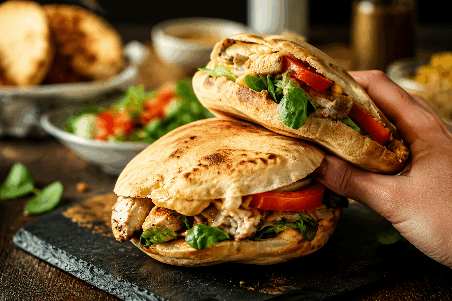 Le pain kebab maison moelleux comme en street-food, prêt en 30 minutes 🔥 Description Ce pain kebab moelleux et léger est parfait pour recréer l’ambiance des stands de street-food chez vous. À la texture délicate et légèrement croustillante, il accompagne idéalement une viande grillée, des légumes frais et des sauces savoureuses. Rapide à préparer, il se réalise en seulement 30 minutes, pour un résultat gourmand et authentique. Informations Temps de préparation : 15 minutes Temps de cuisson : 15 minutes Nombre de portions : 6 pains Difficulté : Facile Ingrédients Pour la pâte 250 g de farine de blé 5 g de levure sèche de boulanger 5 g de sucre 1/2 cuillère à café de sel 150 ml d’eau tiède 1 cuillère à soupe d’huile d’olive Préparation Délaye la levure sèche et le sucre dans l’eau tiède, puis laisse reposer 5 minutes jusqu’à ce que le mélange mousse. Dans un saladier, mélange la farine et le sel. Fais un puits au centre et verse la levure activée ainsi que l’huile d’olive. Mélange puis pétris la pâte à la main ou au robot pendant environ 8 minutes jusqu’à obtenir une pâte souple, légèrement collante et bien homogène. Forme une boule, couvre d’un torchon propre et laisse lever dans un endroit tiède pendant 15 minutes, jusqu’à ce que la pâte double de volume. Dégaze la pâte en appuyant dessus, puis divise-la en 6 parts égales. Façonne chaque part en boule puis étale-les en ovales d’environ 15 cm de long. Dispose les pains sur une plaque recouverte de papier cuisson en les espaçant. Laisse-les reposer encore 5 minutes. Préchauffe le four à 220°C en mode chaleur tournante. Avant d’enfourner, humidifie légèrement les pains avec un peu d’eau à l’aide d’un pinceau ou vaporisateur. Enfourne pour 12 à 15 minutes, jusqu’à ce que les pains soient gonflés et légèrement dorés. Retire-les du four et laisse refroidir sur une grille avant de garnir avec ta viande et tes sauces préférées. Astuces Utilise de l’eau tiède, pas chaude, pour ne pas tuer la levure. Pétris bien la pâte pour développer le gluten, ce qui permet d’obtenir un pain moelleux et aérien. Tu peux aussi ajouter un peu de yaourt nature dans la pâte pour encore plus de moelleux. Laisse toujours reposer la pâte dans un endroit sans courant d’air pour une meilleure levée. Service Servez ces pains kebab moelleux garnis de viande grillée (agneau, poulet ou bœuf), de salade fraîche, de tomates, d’oignons et arrosez généreusement de sauce blanche ou d’une sauce piquante. Ils se dégustent idéalement dans un déjeuner ou un dîner convivial entre amis, accompagnés de frites ou de légumes grillés pour un repas complet et savoureux.