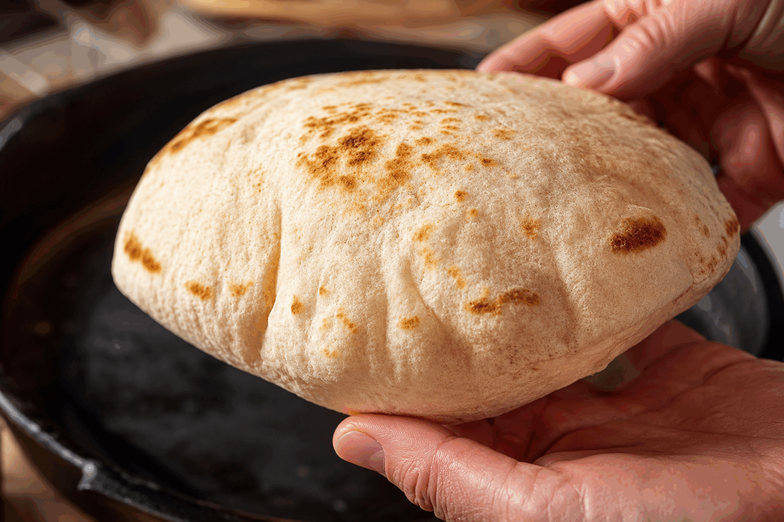 Le pain sans four en 5 ingrédients faciles, parfait pour un dîner rapide et gourmand 🔥 Description Ce pain maison, moelleux et doré, se prépare sans four, simplement à la poêle. Idéal pour un dîner rapide et convivial, il combine simplicité et gourmandise avec seulement 5 ingrédients. Parfait pour accompagner vos plats ou pour créer un sandwich improvisé. Informations Temps de préparation : 10 minutes Temps de cuisson : 20 minutes Nombre de portions : 4 pains individuels Difficulté : Facile Ingrédients Pour la pâte 250 g de farine de blé T65 1 cuillère à café de levure chimique 1/2 cuillère à café de sel 150 ml d’eau tiède 2 cuillères à soupe d’huile d’olive Préparation Mélange la farine, la levure chimique et le sel dans un grand bol. Ajoute l'eau tiède et l'huile d'olive, puis mélange avec une cuillère jusqu'à obtenir une pâte homogène. Travaille la pâte à la main pendant 5 minutes sur un plan de travail légèrement fariné, jusqu'à ce qu'elle soit souple et non collante. Divise la pâte en 4 parts égales et forme des boules, puis aplatis-les en galettes d'environ 1 cm d'épaisseur. Fais chauffer une poêle antiadhésive à feu moyen (environ 160-180°C) sans matière grasse. Dépose les galettes dans la poêle et cuis-les 5 minutes de chaque côté, jusqu’à ce qu’elles soient bien dorées et cuites à cœur. Retire les pains et laisse-les tiédir sur une grille avant de les déguster. Astuces Ne remplace pas la levure chimique par de la levure de boulanger, la pâte n’a pas besoin de lever longtemps. Si la pâte est trop collante, ajoute un peu de farine, mais sans en abuser pour garder le moelleux. Pour un goût plus parfumé, incorpore des herbes fraîches ou des épices dans la pâte. Tu peux cuire ces pains sur une plaque en fonte pour plus de croustillant. Service Servez ces pains chauds avec une salade verte, une soupe ou garnis de charcuterie et de fromage pour un dîner gourmand et rapide. Ils accompagnent aussi parfaitement les plats en sauce ou les mezzés pour une ambiance conviviale.