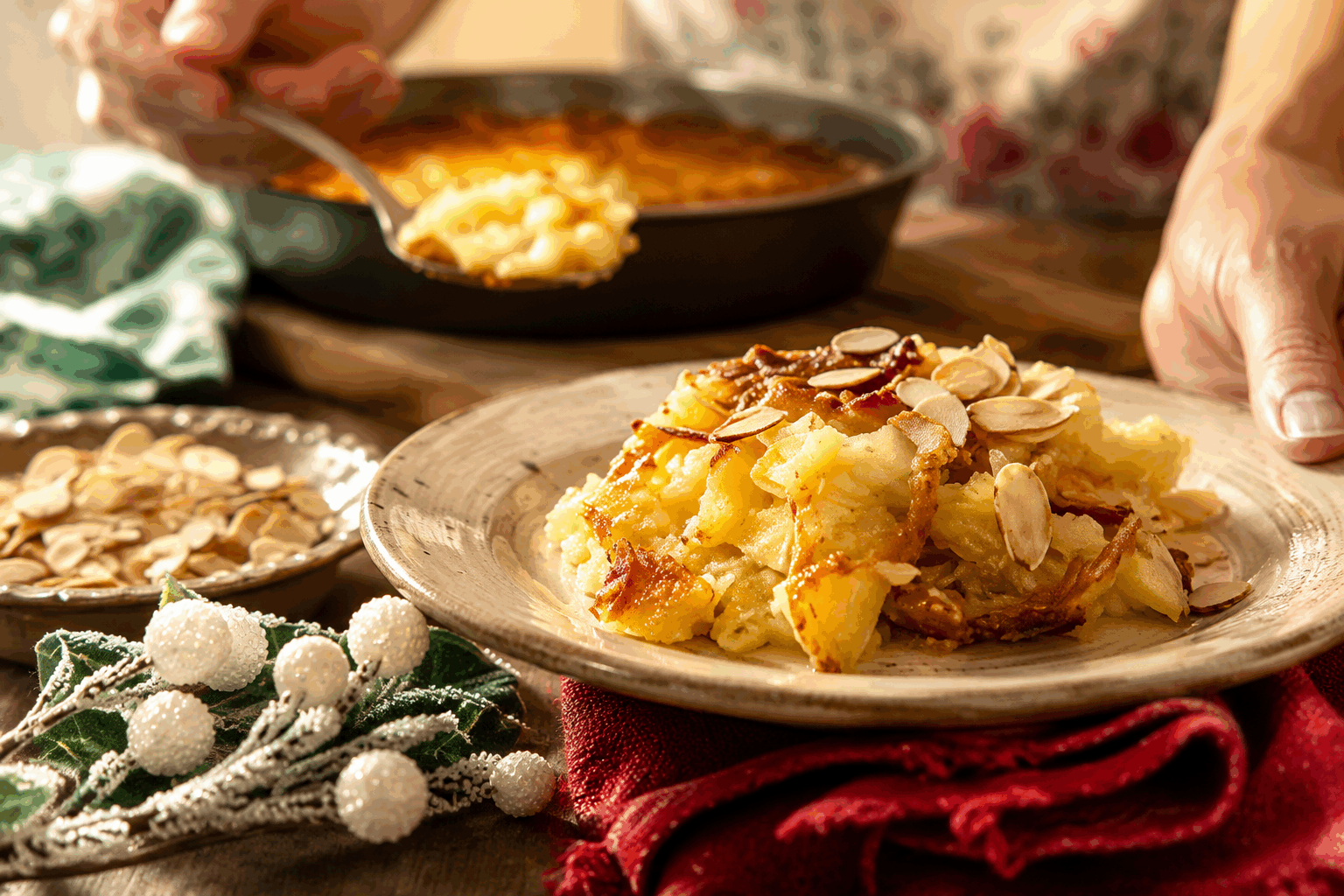 Le pudding aux pommes de Noël sans gluten de ma grand-mère, prêt en 30 minutes 🍏✨ Description Ce pudding aux pommes sans gluten est une délicieuse spécialité familiale, parfaite pour réchauffer les froides soirées de Noël. Moelleux et parfumé aux épices, il allie la douceur des pommes fondantes à la richesse d’un pudding traditionnel sans utiliser de gluten. Une recette simple et rapide qui évoque la chaleur et la convivialité des fêtes de fin d’année. Informations Temps de préparation : 15 minutes Temps de cuisson : 15 minutes Nombre de portions : 6 Difficulté : Facile Ingrédients Pour le pudding 200 g de farine sans gluten (mélange tout usage) 100 g de sucre de canne 1 sachet de levure chimique sans gluten (environ 11 g) 1 cuillère à café de cannelle en poudre 1/2 cuillère à café de muscade râpée 3 œufs 200 ml de lait d’amande ou lait végétal au choix 60 ml d’huile de tournesol ou huile neutre 1 pincée de sel Pour la garniture 3 pommes (type Golden ou Gala) 50 g de raisins secs (optionnel, préalablement trempés dans de l’eau tiède) 1 cuillère à soupe de jus de citron 1 sachet de sucre vanillé Préparation Préchauffe le four à 180°C (chaleur statique). Épluche, épépine puis coupe les pommes en petits dés. Arrose-les immédiatement avec le jus de citron pour éviter qu’elles ne brunissent. Mélange dans un grand saladier la farine sans gluten, la levure, le sucre, la cannelle, la muscade et la pincée de sel. Dans un autre récipient, bats les œufs avec le lait végétal, l’huile et le sucre vanillé jusqu’à obtenir un mélange homogène. Verse le mélange liquide dans les ingrédients secs, puis incorpore délicatement pour éviter les grumeaux. Ajoute les dés de pommes et les raisins secs égouttés, puis mélange doucement pour bien répartir la garniture. Beurre légèrement un moule à pudding ou à cake et verse la préparation. Enfourne pour environ 15 minutes. Vérifie la cuisson en enfonçant un cure-dent : il doit ressortir propre. Si besoin, prolonge la cuisson de quelques minutes sans trop dessécher le pudding. Laisse tiédir quelques minutes avant de démouler délicatement. Astuces Pour une texture encore plus moelleuse, tu peux remplacer une partie du lait végétal par de la compote de pommes non sucrée. Si tu n’as pas de farine sans gluten prête à l’emploi, un mélange de farine de riz, de maïs et de fécule de pomme de terre fonctionne très bien. Varie les épices selon tes envies : un peu de gingembre en poudre ou de clou de girofle peut apporter un parfum différent et festif. Pour un pudding encore plus gourmand, ajoute quelques noix concassées ou des pépites de chocolat noir dans la préparation. Service Ce pudding aux pommes se déguste tiède, accompagné d'une boule de glace à la vanille, d’une crème anglaise ou simplement d’un peu de crème fouettée maison. Parfait pour clore un repas de Noël en douceur, il ravira les petits comme les grands, tout en répondant aux besoins d’un régime sans gluten. À partager en famille ou entre amis pour un moment chaleureux.