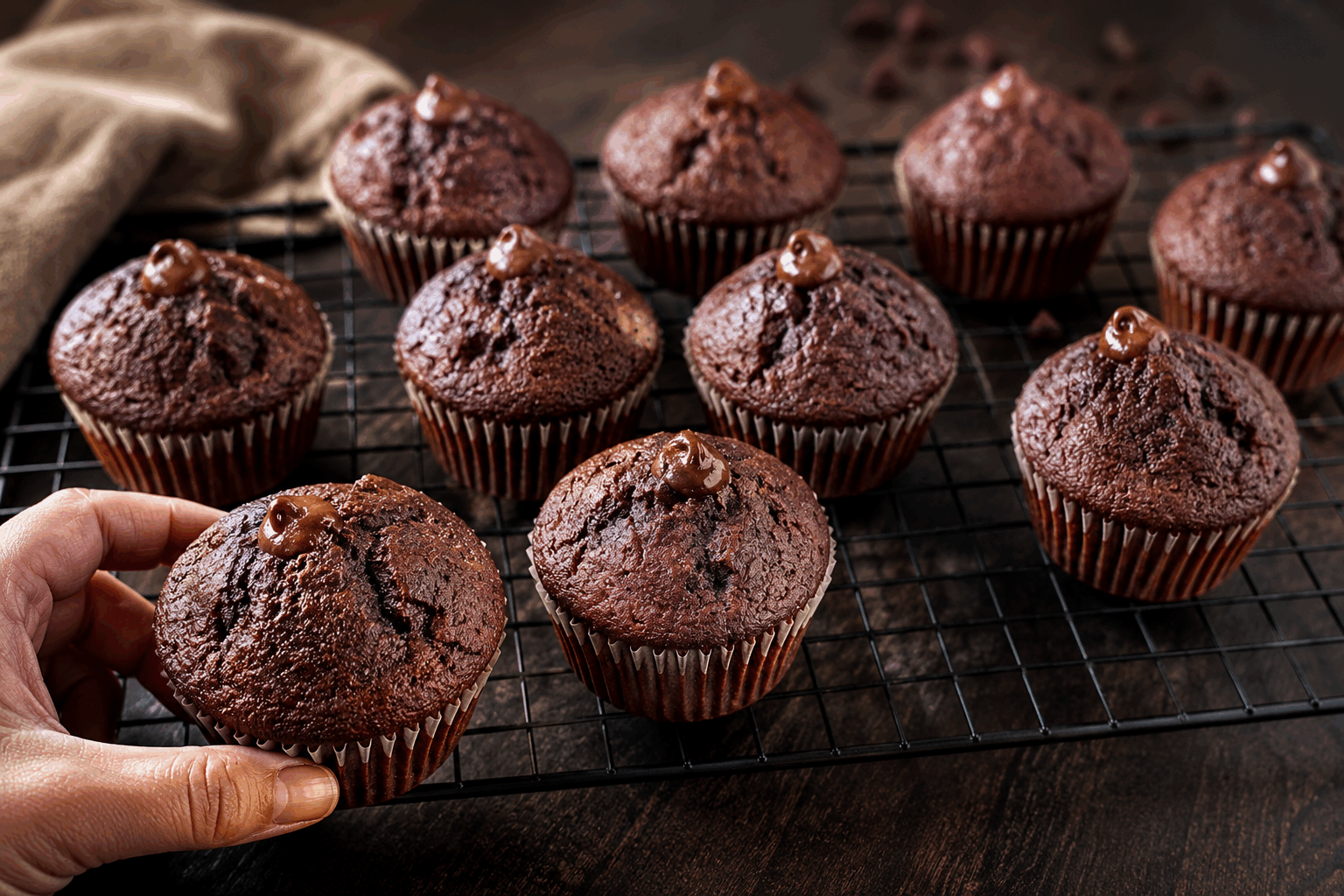 Le secret de ces muffins tout choco moelleux en 5 minutes, vous allez fondre ! 🔥 Description Ces muffins tout chocolat sont incroyablement moelleux et fondants, préparés en un temps record de 5 minutes. Parfaits pour une pause gourmande improvisée, ils raviront les amateurs de chocolat grâce à leur texture légère et leur goût intense. Une recette express idéale pour satisfaire les envies sucrées rapidement. Informations Temps de préparation : 5 minutes Temps de cuisson : 20 minutes Nombre de portions : 6 muffins Difficulté : Facile Ingrédients Pour la pâte 120 g de farine 40 g de cacao en poudre non sucré 150 g de sucre en poudre 1 cuillère à café de levure chimique 1 pincée de sel 1 œuf 120 ml de lait 60 ml d'huile végétale neutre (tournesol ou colza) 100 g de chocolat noir en morceaux ou pépites Préparation Préchauffe le four à 180°C (chaleur statique). Dans un grand saladier, tamise la farine, le cacao, la levure chimique, le sucre et la pincée de sel. Ajoute l'œuf, le lait et l'huile, puis mélange rapidement avec un fouet ou une spatule jusqu'à obtenir une pâte homogène sans grumeaux. Ne pas trop travailler la pâte pour conserver le moelleux. Incorpore délicatement les morceaux ou pépites de chocolat dans la pâte. Répartis la pâte dans des moules à muffins préalablement beurrés ou garnis de caissettes en papier, en les remplissant aux 3/4. Enfourne pour 18 à 20 minutes. Vérifie la cuisson avec la pointe d’un couteau qui doit ressortir légèrement humide pour garder un cœur fondant. Laisse tiédir quelques minutes avant de démouler et déguster. Astuces Pour une version encore plus gourmande, ajoute une noisette de beurre de cacahuète ou un carré de chocolat au centre de chaque muffin avant cuisson. Utilise un cacao de bonne qualité pour renforcer le goût chocolaté. Ne remplace pas le lait par de l’eau, cela donnerait un gâteau moins moelleux. Conserve ces muffins dans une boîte hermétique à température ambiante jusqu’à 2 jours, ou au réfrigérateur pour un stockage plus long. Service Sers ces muffins tout choco tièdes, accompagnés d’un verre de lait froid, d’un café ou d’une tasse de thé. Idéal pour un goûter express ou une pause sucrée improvisée entre amis ou en famille.