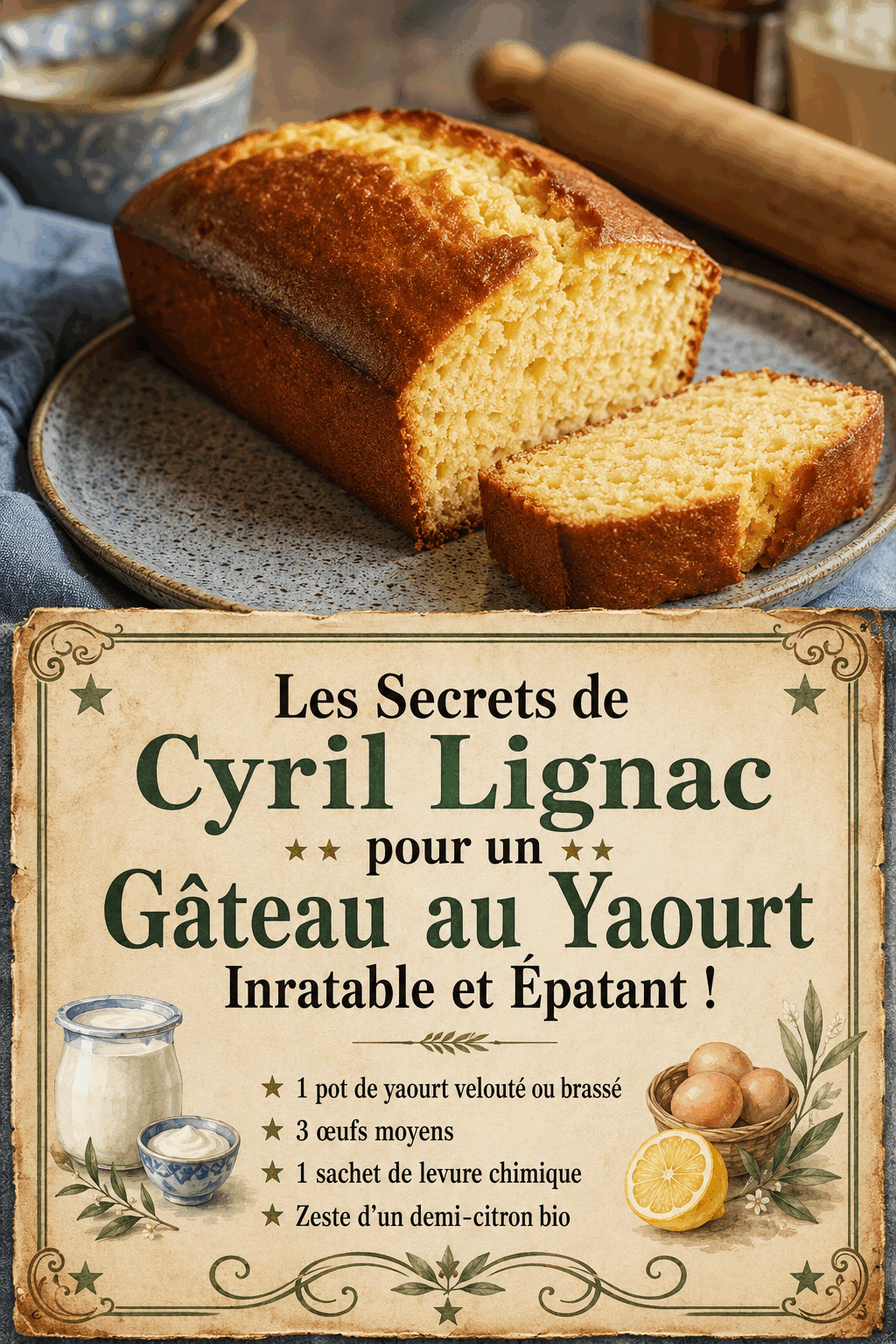 Les Secrets de Cyril Lignac pour un Gâteau au Yaourt Inratable et Épatant !