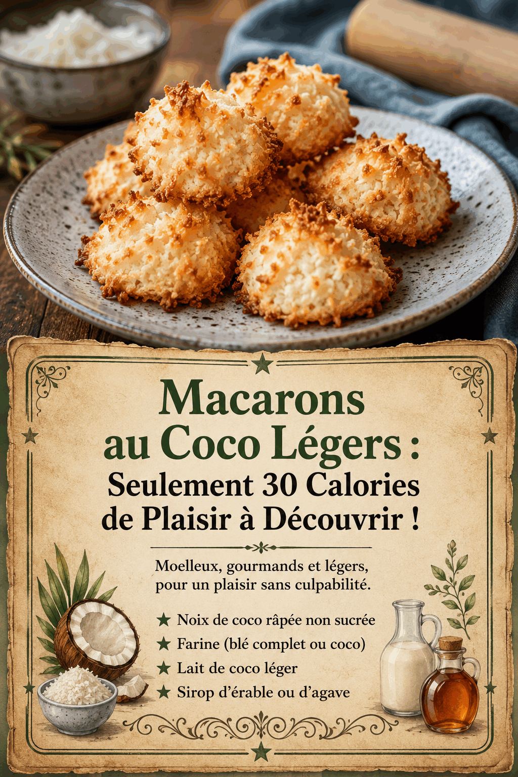 Macarons au Coco Légers : Seulement 30 Calories de Plaisir à Découvrir !