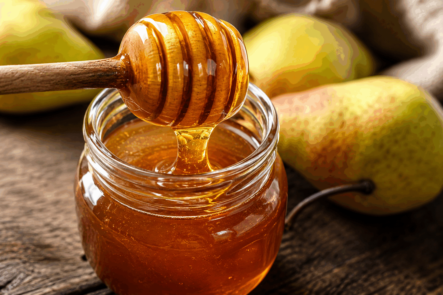 Miel de poires maison en 5 minutes, zéro gaspillage et douceur garantie 🍯✨ Description Ce miel de poires est une préparation rapide et savoureuse qui capture la douceur naturelle de ce fruit délicat. Facile à réaliser en seulement 5 minutes, il permet de ne rien jeter en utilisant pleinement les poires mûres. Parfait pour sucrer vos desserts ou égayer vos petits-déjeuners avec une touche fruitée et gourmande. Informations Temps de préparation : 5 minutes Temps de cuisson : 0 minute Nombre de portions : 4 petits pots Difficulté : Facile Ingrédients Pour le miel de poires 500 g de poires bien mûres 150 g de sucre de canne blond 1 cuillère à soupe de jus de citron frais 1 cuillère à café d’extrait de vanille (facultatif) 1 pincée de cannelle en poudre (facultatif) Préparation Lave, épluche et épépine les poires, puis découpe-les en petits morceaux. Place les morceaux de poires dans un bol ou un blender avec le sucre de canne, le jus de citron, la vanille et la cannelle. Mixe le tout jusqu’à obtenir une texture lisse et homogène, proche d’un miel épais. Verse la préparation dans de petits pots stérilisés et ferme-les hermétiquement. Laisse refroidir à température ambiante puis conserve au réfrigérateur. Le miel de poires se conserve environ une semaine. Astuces Utilise des poires très mûres pour un maximum de douceur naturelle et une texture optimale. Le jus de citron aide à conserver la couleur et apporte un léger peps à la recette. Tu peux varier les épices selon tes goûts : gingembre, cardamome ou même un zeste d’orange. Ce « miel » maison peut être épaissi en faisant réduire la purée de poires et sucre quelques minutes à feu doux si tu souhaites une texture plus dense. Service Déguste ce miel de poires maison sur des toasts, avec du yaourt nature, en nappage sur une panna cotta ou pour sucrer une tisane. Il est idéal pour un goûter fruité ou un petit déjeuner vitaminé sans gaspillage.