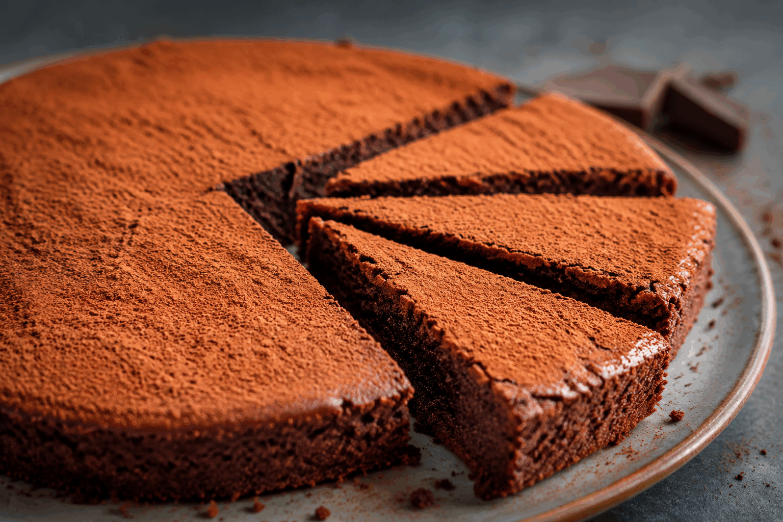 Moelleux au chocolat ultra fondant avec seulement 4 ingrédients, sans farine ni beurre 🔥 Description Ce moelleux au chocolat se distingue par sa texture incroyablement fondante tout en étant simple à réaliser, avec seulement 4 ingrédients essentiels. Sans farine ni beurre, il est parfait pour ceux qui cherchent une gourmandise légère mais riche en goût de cacao intense. Idéal pour une pause sucrée ou un dessert express qui ravira petits et grands. Informations Temps de préparation : 10 minutes Temps de cuisson : 12 minutes Nombre de portions : 6 parts Difficulté : Facile Ingrédients Pour le moelleux 200 g de chocolat noir (70% minimum) 4 œufs 100 g de sucre en poudre 1 pincée de sel Préparation Préchauffe le four à 180°C (chaleur statique de préférence). Casse le chocolat en morceaux et fais-le fondre doucement au bain-marie ou au micro-ondes en remuant régulièrement pour obtenir une texture lisse. Sépare les blancs des jaunes d'œufs. Dans un saladier, fouette les jaunes avec le sucre jusqu'à ce que le mélange blanchisse et devienne mousseux. Incorpore délicatement le chocolat fondu aux jaunes d'œufs sucrés puis mélange bien. Monte les blancs en neige ferme avec la pincée de sel à l’aide d’un batteur électrique. Incorpore délicatement les blancs en neige à la préparation chocolatée en soulevant la masse pour ne pas casser les bulles d’air. Verse la pâte dans un moule à gâteau préalablement beurré ou recouvert de papier cuisson (moule rond de 20 cm de diamètre). Enfourne pour environ 12 minutes. Le dessus doit être fissuré et la lame d’un couteau insérée doit ressortir légèrement humide pour garantir le côté fondant. Sors le gâteau du four et laisse-le refroidir à température ambiante avant de démouler avec précaution. Astuces Choisis un chocolat de qualité pour un goût intense et une bonne texture. Ne bats pas trop longtemps les blancs, ils doivent être fermes mais pas granuleux pour bien intégrer de l’air. Surveille la cuisson de près : un petit peu moins cuit favorise un cœur ultra fondant, trop cuit il sera plus sec. Tu peux ajouter une touche de café soluble ou d’extrait de vanille pour relever le goût du chocolat. Service Serre ce moelleux tiède ou à température ambiante, accompagné d’une boule de glace vanille ou d’une crème anglaise pour une dégustation encore plus gourmande. Il s’adapte parfaitement à un goûter improvisé ou un dessert convivial en famille ou entre amis.