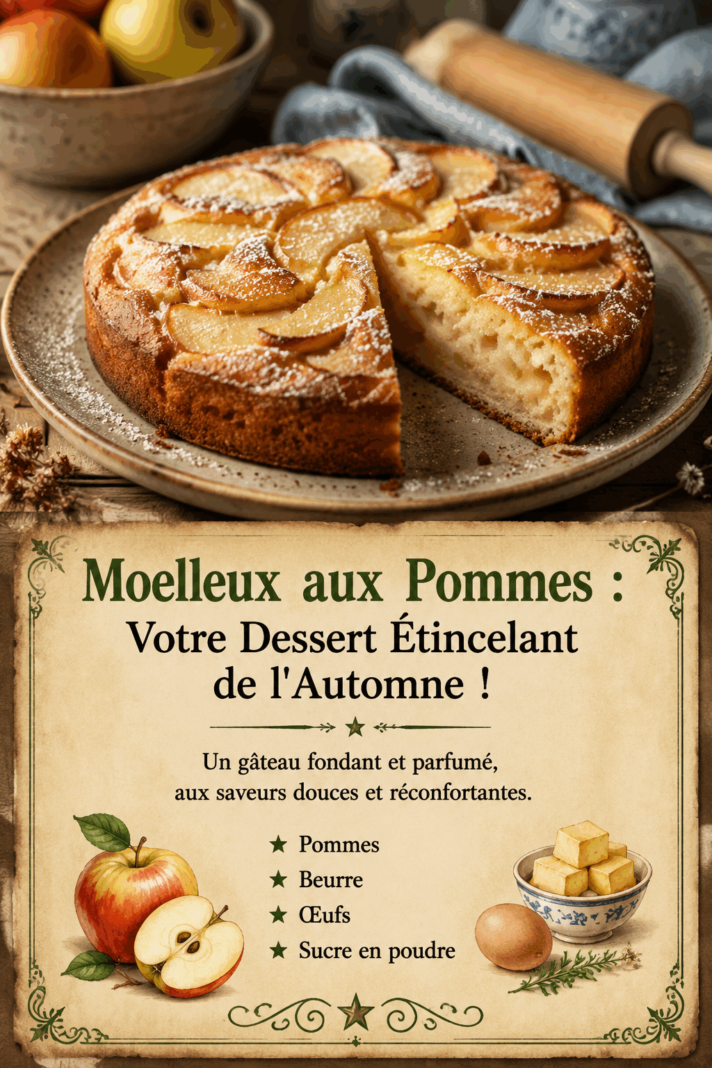 Moelleux aux Pommes : Votre Dessert Étincelant de l'Automne !