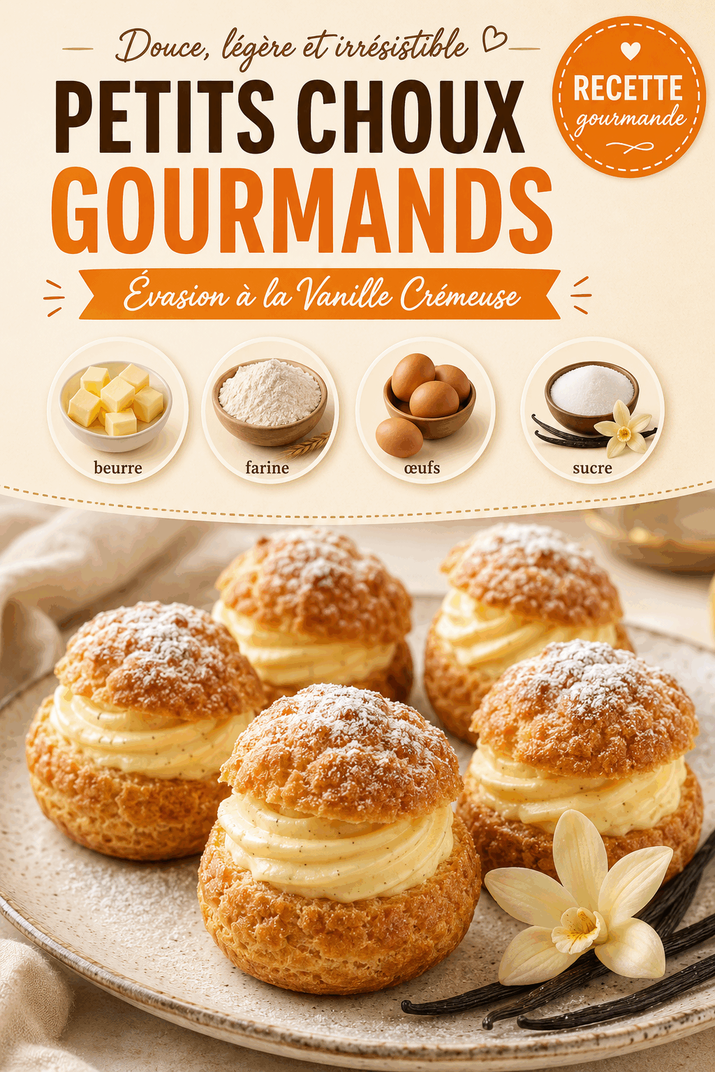 Petits Choux Gourmands : Évasion à la Vanille Crémeuse
