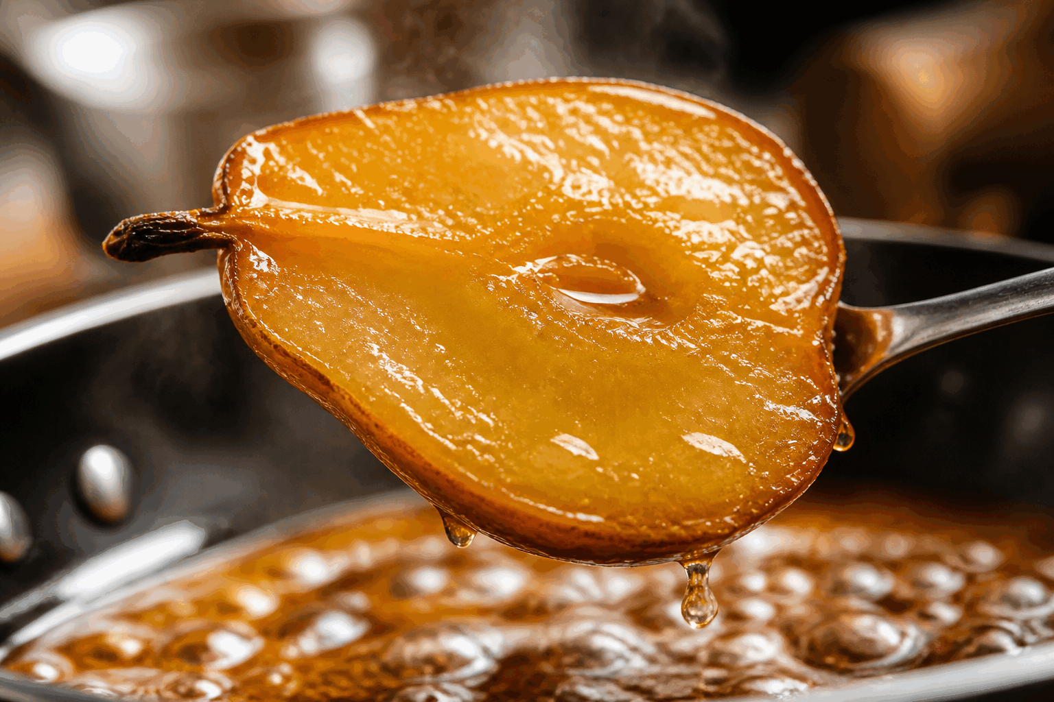 Poires rôties au beurre et agrumes : 5 minutes pour un dessert fondant et irrésistible 🍊👌 Description Ce dessert rapide et délicat met en valeur la douceur naturelle des poires rehaussée par des notes acidulées d’agrumes et la richesse fondante du beurre. Idéal pour conclure un repas en douceur, il combine simplicité et raffinement en seulement quelques minutes de cuisson. Les poires deviennent tendres et légèrement caramélisées, tandis que le jus des agrumes apporte fraîcheur et vivacité, créant un équilibre parfait pour un dessert léger et savoureux. Informations Temps de préparation : 5 minutes Temps de cuisson : 5 minutes Nombre de portions : 2 personnes Difficulté : Facile Ingrédients Pour les poires rôties 2 poires mûres mais fermes 30 g de beurre doux 1 orange (zeste et jus) 1 citron jaune (zeste et jus) 1 cuillère à soupe de miel ou de sucre roux 1 pincée de sel Préparation Préchauffe une poêle à feu moyen. Pèle partiellement les poires en laissant la queue, puis coupe-les en deux dans le sens de la longueur et enlève le trognon avec une cuillère. Fais fondre le beurre dans la poêle, ajoute le miel ou le sucre ainsi que la pincée de sel. Ajoute les poires côté coupé vers le bas, fais-les dorer environ 3 minutes jusqu’à ce qu’elles soient légèrement caramélisées. Retourne les poires, verse immédiatement les jus d’orange et de citron, puis parsème les zestes d’agrumes sur le dessus. Laisse cuire encore 2 minutes, en nappant régulièrement les poires avec le jus parfumé, jusqu’à ce qu’elles soient fondantes mais encore fermes. Sers tiède, en récupérant le jus parfumé pour napper joliment le dessert. Astuces Choisis des poires fermes pour éviter qu’elles ne se défassent à la cuisson. Tu peux remplacer le beurre par du beurre salé pour une note légèrement plus gourmande. Pour un contraste de textures, accompagne ce dessert d’une boule de glace vanille ou d’un yaourt nature. Si tu n’as pas de miel, un peu de sucre roux fera très bien l’affaire pour caraméliser les poires. Service Présente les poires rôties dans une petite assiette creuse, nappées de leur jus aux agrumes. Ce dessert est parfait juste après un repas léger, ou pour un goûter gourmand et rapide. Accompagne éventuellement d’une boule de glace, d’un biscuit sec ou d’un peu de crème fraîche fouettée pour encore plus de douceur.