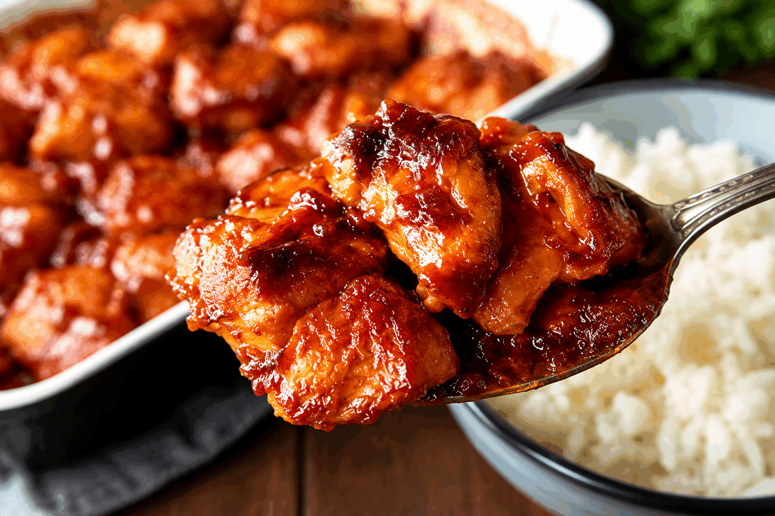Poulet sauce aux oignons en 4 ingrédients, prêt en un rien de temps 🍗✨ Description Ce poulet sauce aux oignons est un plat simple et savoureux, parfait pour un repas rapide en semaine. Sa sauce onctueuse au goût doux et légèrement sucré accompagne délicieusement des morceaux de poulet tendres et juteux. Facile à préparer avec seulement quatre ingrédients, c’est une recette idéale pour les débutants ou les gourmands pressés. Informations Temps de préparation : 10 minutes Temps de cuisson : 25 minutes Nombre de portions : 4 personnes Difficulté : Facile Ingrédients Pour le poulet 600 g de blancs de poulet 1 cuillère à soupe d'huile d'olive Pour la sauce aux oignons 3 gros oignons jaunes 20 cl de crème fraîche liquide Sel et poivre du moulin Préparation Pelez et émincez finement les oignons. Dans une poêle, chauffez l'huile d'olive à feu moyen, puis faites revenir les oignons pendant environ 10 minutes jusqu'à ce qu'ils soient fondants et légèrement caramélisés. Coupez les blancs de poulet en morceaux ou en escalopes selon votre préférence et assaisonnez-les de sel et de poivre. Ajoutez le poulet dans la poêle avec les oignons et faites-le dorer sur chaque face pendant environ 8 à 10 minutes jusqu'à cuisson complète. Réduisez le feu, versez la crème fraîche dans la poêle et mélangez bien pour enrober le poulet de sauce. Laissez mijoter encore 2 à 3 minutes sans faire bouillir afin que la sauce épaississe légèrement. Rectifiez l'assaisonnement en sel et poivre selon votre goût. Astuces Pour un goût plus doux, choisissez des oignons jaunes plutôt que des oignons blancs ou rouges. Si vous êtes pressé, vous pouvez utiliser des oignons congelés déjà émincés pour gagner du temps. Servez ce plat avec un accompagnement simple comme du riz basmati ou des pâtes fraiches pour absorber la délicieuse sauce. Pour une version plus légère, remplacez la crème fraîche par une crème allégée ou du yaourt nature, en l'ajoutant hors du feu. Service Présentez le poulet nappé de sa sauce aux oignons dans un plat chaud, accompagné de riz safrané ou d’une purée maison pour un repas réconfortant. Ce plat convient aussi bien à un déjeuner en famille qu’à un dîner convivial entre amis. Décorez éventuellement avec un peu de persil frais haché pour apporter une touche de couleur et de fraîcheur.