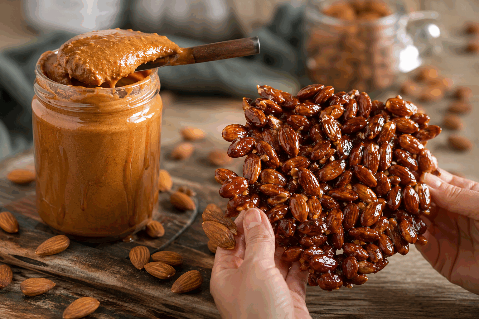 Praliné aux amandes maison en 5 minutes, un délice fondant à tomber 😋👌 Description Le praliné aux amandes est une pâte sucrée délicieusement fondante, la parfaite alliance entre le croquant des amandes torréfiées et la douceur du caramel. Facile et rapide à réaliser, ce praliné maison apporte une saveur intense et gourmande à vos desserts ou se déguste simplement à la cuillère. Idéal pour une touche sucrée rapide à préparer, il sublimera tartines, pâtisseries ou crèmes. Informations Temps de préparation : 5 minutes Temps de cuisson : 5 minutes Nombre de portions : environ 150 g Difficulté : Facile Ingrédients Pour le praliné aux amandes 100 g d'amandes entières émondées 100 g de sucre en poudre 1 cuillère à soupe d'eau 1 pincée de sel Préparation Préchauffe une poêle sur feu moyen et fais torréfier les amandes 3 à 4 minutes en remuant régulièrement, jusqu'à ce qu'elles soient dorées et parfumées. Dans une casserole à fond épais, mélange le sucre avec l'eau et la pincée de sel. Chauffe sur feu moyen sans mélanger jusqu'à obtenir un caramel doré (environ 4 minutes). Retire la casserole du feu, ajoute immédiatement les amandes torréfiées et mélange rapidement pour bien les enrober de caramel. Verse le mélange sur une plaque recouverte de papier sulfurisé. Laisse refroidir quelques minutes, puis casse-le en morceaux grossiers. Place les morceaux de caramel aux amandes dans un robot mixeur ou un blender puissant et mixe par impulsions jusqu’à obtenir une pâte lisse et onctueuse. Transfère le praliné dans un pot hermétique. Laisse refroidir complètement avant de fermer et conserver au réfrigérateur. Astuces Utilise un robot puissant pour bien homogénéiser le praliné et éviter une texture granuleuse. Si le caramel durcit trop vite, passe-le quelques secondes au micro-ondes avant de mixer. Conserve le praliné au frais pour préserver sa texture, mais pense à le sortir 10 minutes avant utilisation pour qu’il se ramollisse légèrement. Varie les fruits secs en remplaçant les amandes par des noisettes ou un mélange des deux pour des saveurs différentes. Service Servez ce praliné maison sur des crêpes, des tartines beurrées ou incorporez-le dans des crèmes, mousses et glaçages pour un goût exceptionnel. Il est parfait pour sublimer un goûter ou une pause café gourmande, ainsi que pour agrémenter vos recettes de pâtisserie maison.