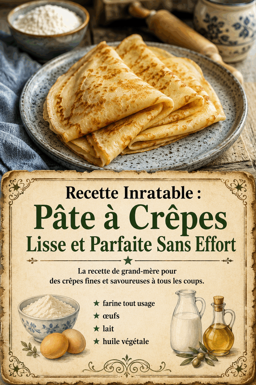 Recette Inratable : Pâte à Crêpes Lisse et Parfaite Sans Effort