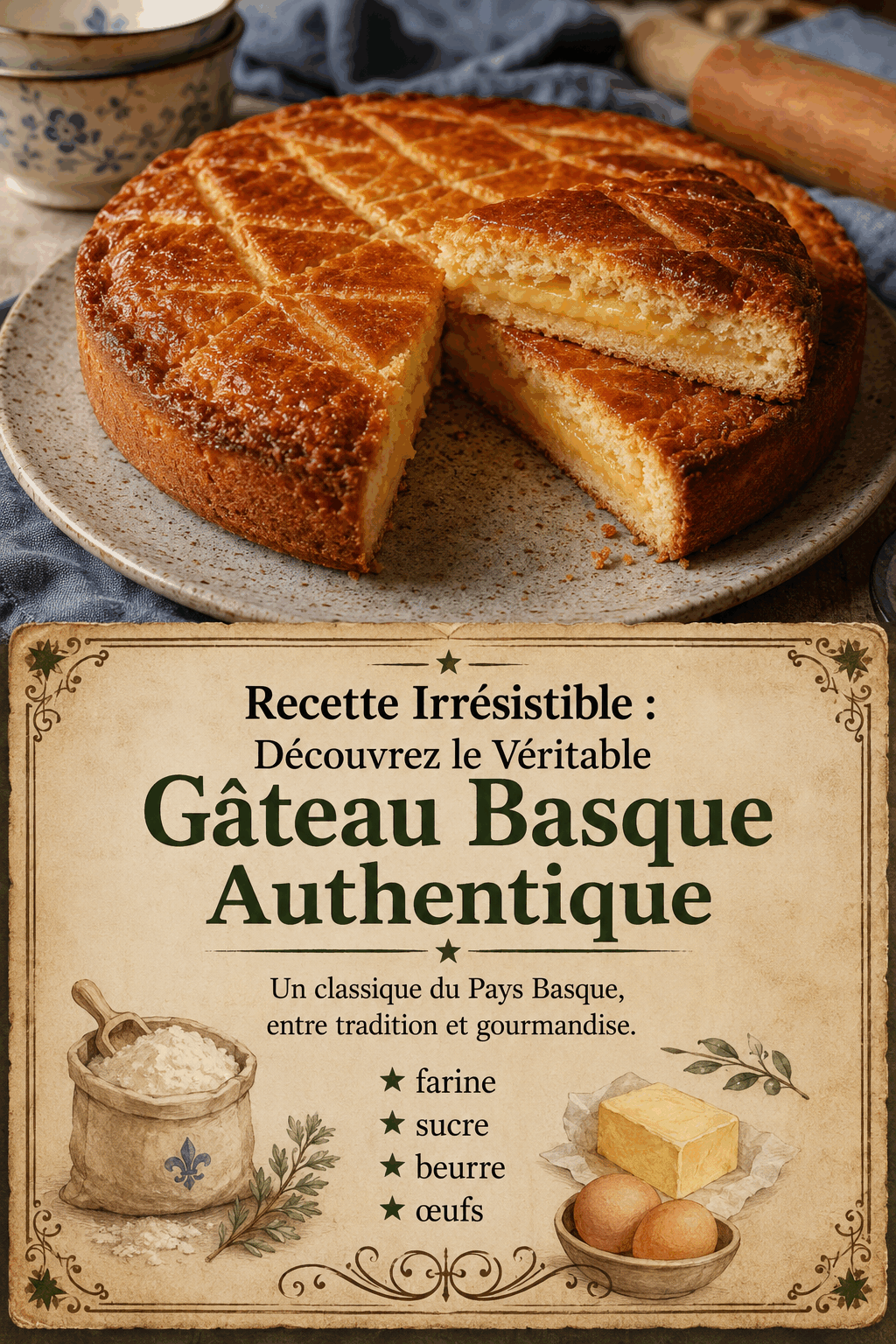 Recette Irrésistible : Découvrez le Véritable Gâteau Basque Authentique