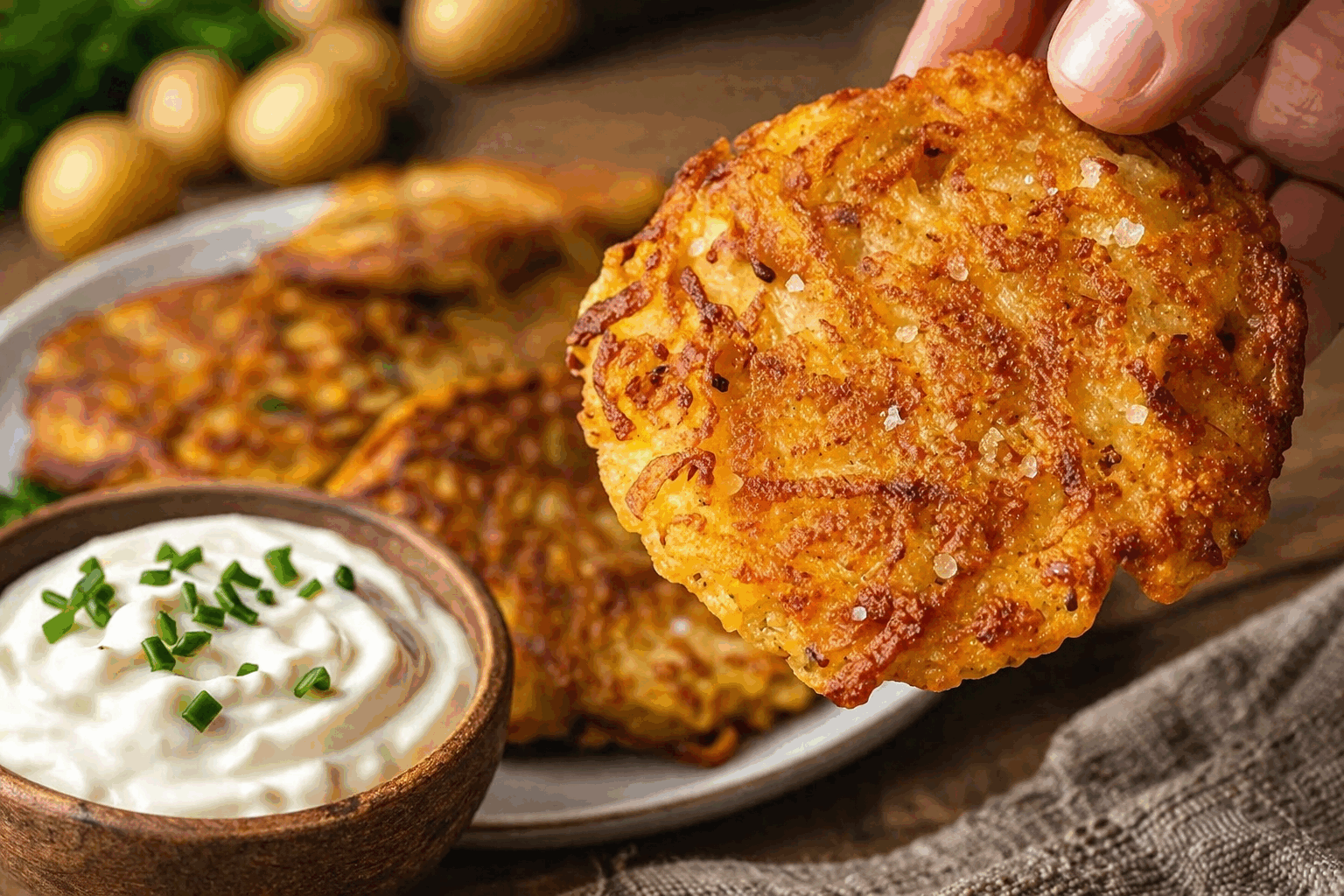 Rösti croustillant en 10 minutes : la recette suisse que vous allez adopter ! 🔥🥔 Description Le rösti est une spécialité suisse réalisée à base de pommes de terre râpées et dorées à la poêle jusqu'à obtenir une texture croustillante et un cœur fondant. Ce plat simple et rustique se déguste aussi bien au petit-déjeuner qu’en accompagnement de viandes ou de légumes. Rapide à préparer, cette version express vous permettra de savourer un rösti savoureux en seulement 10 minutes. Informations Temps de préparation : 5 minutes Temps de cuisson : 5 minutes Nombre de portions : 2 personnes Difficulté : Facile Ingrédients Pour le rösti 400 g de pommes de terre à chair ferme (type Charlotte) 15 ml d'huile de tournesol ou d'arachide 10 g de beurre 1 pincée de sel 1 pincée de poivre noir moulu Préparation Râpe les pommes de terre crues sur une râpe à gros trous. Presse-les légèrement dans un torchon propre pour éliminer l’excès d’eau, ce qui aidera à obtenir un rösti croustillant. Chauffe l’huile et le beurre dans une poêle antiadhésive à feu moyen-vif (environ 180°C). Répartis les pommes de terre râpées en une fine couche uniforme dans la poêle. Tasse légèrement avec une spatule pour former une galette compacte. Assaisonne avec le sel et le poivre. Laisse cuire sans remuer pendant environ 4 à 5 minutes jusqu’à ce que le dessous soit doré et croustillant. Retourne délicatement le rösti à l’aide d’une assiette plate posée sur la poêle, puis glisse-le à nouveau dans la poêle pour cuire l’autre face 3 à 4 minutes jusqu’à ce qu’elle soit également dorée. Une fois bien doré et croustillant, retire le rösti de la poêle et dépose-le sur du papier absorbant pour enlever l’excès de gras. Astuces Utilise des pommes de terre suffisamment fermes pour éviter que le rösti ne devienne trop mou. Ne retourne pas le rösti trop tôt pour éviter qu’il ne se défasse, attends que le dessous soit bien doré. Pour un rösti encore plus savoureux, ajoute un peu d’oignon râpé à la préparation avant la cuisson. Tu peux varier la garniture en ajoutant du fromage râpé sur le dessus juste avant de servir. Service Servez le rösti bien chaud, en accompagnement d’une viande braisée, d’une saucisse suisse ou d’une salade verte croquante. Il est également délicieux en plat principal pour un repas simple, agrémenté d’un œuf au plat ou d’une sauce aux champignons. Idéal pour un dîner rapide et gourmand en semaine.