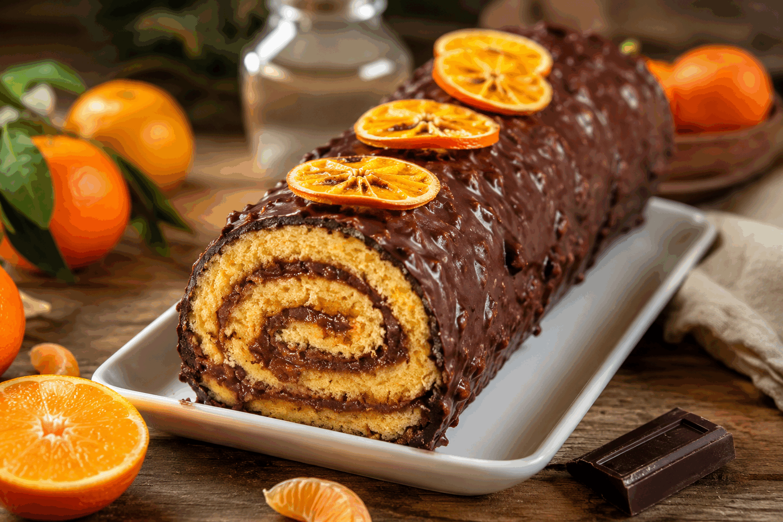 Roulé au chocolat et clémentine en 5 minutes, un dessert frais qui fond en bouche ✨ Description Ce roulé au chocolat et clémentine est un dessert rapide et rafraîchissant, parfait pour terminer un repas sur une touche fruitée et gourmande. L’alliance entre la douceur onctueuse du chocolat et la fraîcheur acidulée de la clémentine apporte une harmonie de saveurs et une texture fondante en bouche. Idéal pour une préparation express, ce dessert se réalise en seulement 5 minutes pour une dégustation immédiate. Informations Temps de préparation : 5 minutes Temps de cuisson : 0 minute Nombre de portions : 4 personnes Difficulté : Facile Ingrédients Pour le roulé 4 galettes de riz ou de crêpes très fines 100 g de chocolat noir à pâtisser 2 clémentines fraîches 100 g de fromage frais type mascarpone ou philadelphia 1 cuillère à soupe de sucre glace Pour la décoration Quelques zestes de clémentine Poudre de cacao non sucrée (facultatif) Feuilles de menthe (facultatif) Préparation Faites fondre le chocolat noir doucement au bain-marie ou au micro-ondes par intervalles de 20 secondes, en remuant entre chaque. Dans un bol, mélangez le fromage frais avec le sucre glace jusqu’à obtenir une crème homogène. Épluchez les clémentines à vif, puis détachez les segments en ôtant les membranes blanches pour ne garder que la chair bien juteuse. Étalez une fine couche de fromage frais sucré sur chaque galette de riz ou crêpe. Versez un filet de chocolat fondu sur le fromage et déposez délicatement quelques segments de clémentine en ligne. Roulez chaque galette bien serrée en « roulé », en maintenant les ingrédients à l’intérieur. Placez les roulés au réfrigérateur pendant quelques minutes si vous préférez un dessert bien frais. Au moment de servir, décorez avec des zestes de clémentine, un peu de cacao en poudre et une feuille de menthe pour apporter couleur et fraîcheur. Astuces Pour gagner du temps, utilisez des galettes de riz prêtes à l’emploi, faciles à manipuler et légères. Choisissez une clémentine bien parfumée et juteuse pour mettre en valeur la fraîcheur du roulé. Vous pouvez remplacer le fromage frais par du yaourt grec pour une texture plus légère. Si vous souhaitez une version plus gourmande, ajoutez quelques éclats de noisettes ou amandes grillées à la garniture. Service Servez ce roulé au chocolat et clémentine frais, en dessert léger ou pour un goûter original. Accompagnez-le d’une infusion citronnée ou d’un café doux. Présentez les roulés coupés en tronçons pour une belle présentation colorée qui ravira petits et grands.