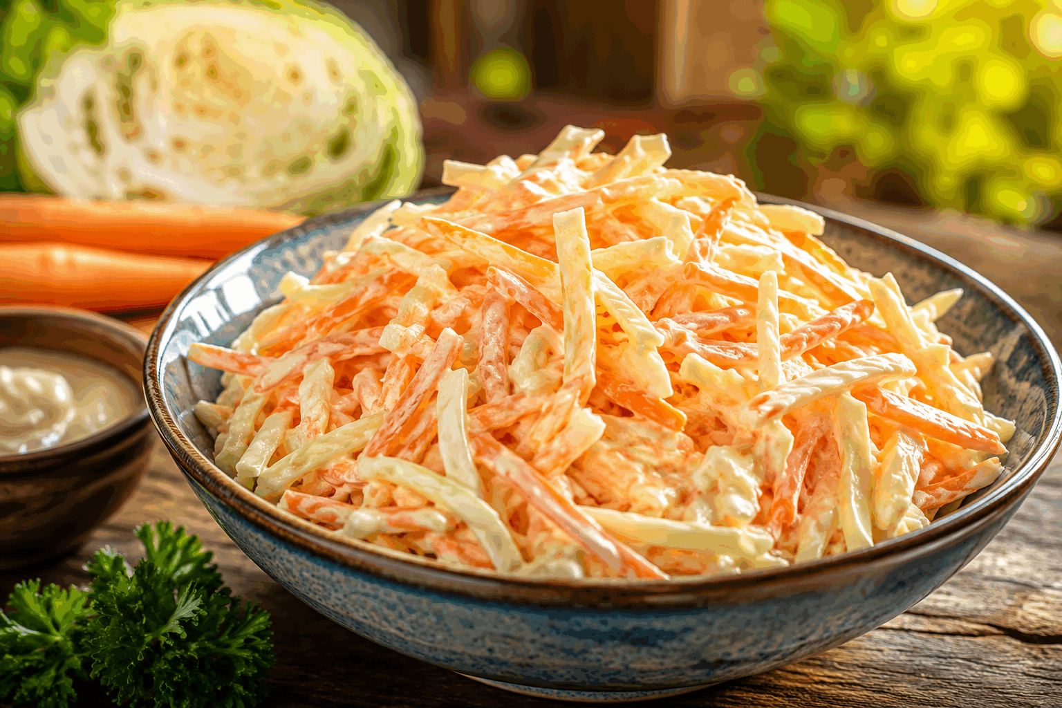 Salade de chou et carottes : 5 minutes pour un coup d’énergie qui fait du bien👌 Description Cette salade croquante et rafraîchissante associe la douceur légèrement sucrée des carottes râpées à la fraîcheur du chou finement émincé. Simple et rapide à préparer, elle offre un plein de vitamines et de vitalité, idéale pour un déjeuner léger ou un accompagnement sain. Informations Temps de préparation : 5 minutes Temps de cuisson : 0 minute Nombre de portions : 4 Difficulté : Facile Ingrédients Pour la salade 200 g de chou blanc 150 g de carottes 1 petit oignon nouveau (facultatif) Pour la vinaigrette 2 cuillères à soupe d’huile d’olive 1 cuillère à soupe de jus de citron frais 1 cuillère à café de miel ou sirop d’érable Sel fin Poivre du moulin Préparation Rince le chou puis émince-le finement avec un couteau bien aiguisé ou utilise une mandoline pour gagner du temps. Pèle les carottes et râpe-les en fines juliennes à l’aide d’une râpe à gros trous ou d’un robot. Si tu utilises l’oignon nouveau, émince-le finement. Dans un grand saladier, rassemble le chou, les carottes et l’oignon. Prépare la vinaigrette en mélangeant l’huile d’olive, le jus de citron, le miel, le sel et le poivre jusqu’à obtenir une émulsion homogène. Verse la vinaigrette sur la salade, puis mélange bien pour enrober tous les ingrédients. Laisse reposer 2 minutes pour permettre aux saveurs de se mélanger, puis déguste immédiatement pour profiter de la fraîcheur. Astuces Pour une texture encore plus croquante, ajoute quelques graines de tournesol ou des noix concassées. Si tu souhaites une salade plus douce, remplace le chou blanc par du chou rouge ou du chou kale. Pour gagner du temps, utilise un robot ménager équipé d’une lame râpe ou éminceur. Cette salade se conserve bien 24 heures au réfrigérateur, mais elle est meilleure consommée rapidement pour garder tout son croquant. Service Servez cette salade fraîche en entrée ou en accompagnement d’un plat principal léger, comme du poisson grillé ou du poulet. Elle convient également parfaitement à un repas sur le pouce ou un pique-nique grâce à sa rapidité de préparation et son énergie naturelle.