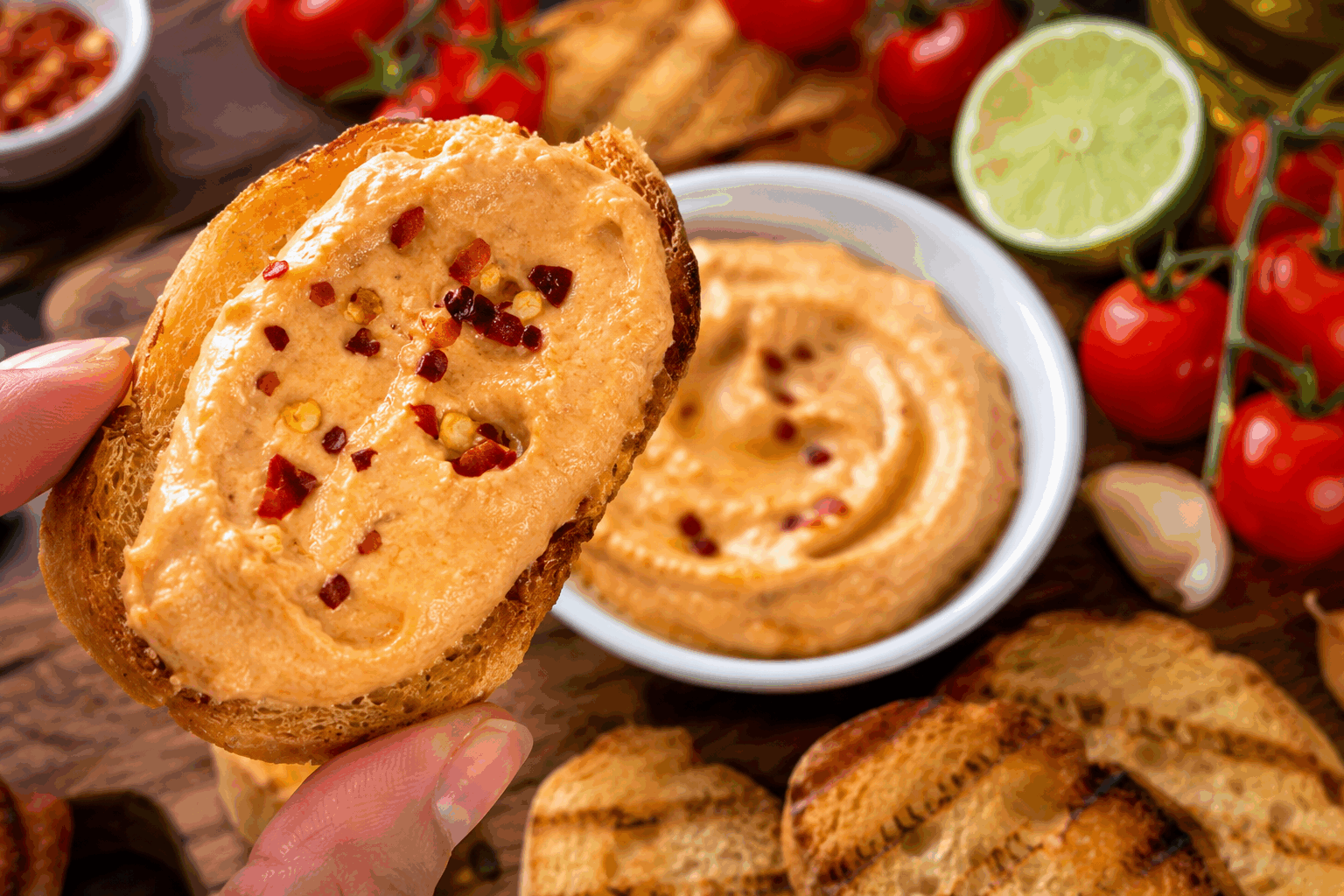 Tartinade de tomates maison en 5 minutes, le secret méditerranéen qui fond en bouche 🍅👌 Description Cette tartinade de tomates maison capture toute la fraîcheur et la douceur du Sud méditerranéen en seulement cinq minutes. Sa texture onctueuse et fondante, relevée par des notes d’ail et d’herbes aromatiques, en fait un accompagnement parfait pour l’apéritif ou les repas légers. Facile et rapide à réaliser, elle est idéale pour réveiller vos tartines, bruschettas ou légumes croquants. Informations Temps de préparation : 5 minutes Temps de cuisson : 0 minute Nombre de portions : 4 personnes Difficulté : Facile Ingrédients Pour la tartinade 400 g de tomates mûres 1 gousse d’ail 2 cuillères à soupe d’huile d’olive extra vierge 1 cuillère à café de vinaigre balsamique 1 cuillère à café de concentré de tomates 1 cuillère à soupe de feuilles de basilic frais 1 pincée de sel fin 1 pincée de poivre noir fraîchement moulu Préparation Lave les tomates, puis coupe-les en quartiers. Retire les pédoncules. Place les quartiers de tomates dans un mixeur ou un petit robot culinaire. Ajoute la gousse d’ail épluchée, le concentré de tomates, l’huile d’olive, le vinaigre balsamique, le sel et le poivre. Mixe quelques secondes, en gardant une texture légèrement rustique : la tartinade doit être onctueuse mais avec de petits morceaux visibles. Incorpore les feuilles de basilic frais à la fin et donne un dernier coup de mixeur rapide pour les mélanger sans les réduire complètement. Rectifie l’assaisonnement si besoin en sel ou vinaigre selon ton goût. Astuces Choisis des tomates bien mûres et parfumées pour maximiser la saveur. Si tu n’as pas de basilic frais, remplace-le par de l’origan ou du thym pour une variante aromatique différente. Tu peux préparer cette tartinade quelques heures à l'avance et la conserver au frais, elle sera encore meilleure. Pour une touche piquante, ajoute un petit piment rouge finement haché à la préparation. Service Serre cette tartinade tartinée sur des tranches de pain grillé, des crostinis ou accompagne-la de bâtonnets de légumes frais comme des carottes, concombres ou poivrons. Parfaite pour un apéritif estival ou un déjeuner léger ensoleillé, elle apportera une saveur méditerranéenne authentique à ta table.