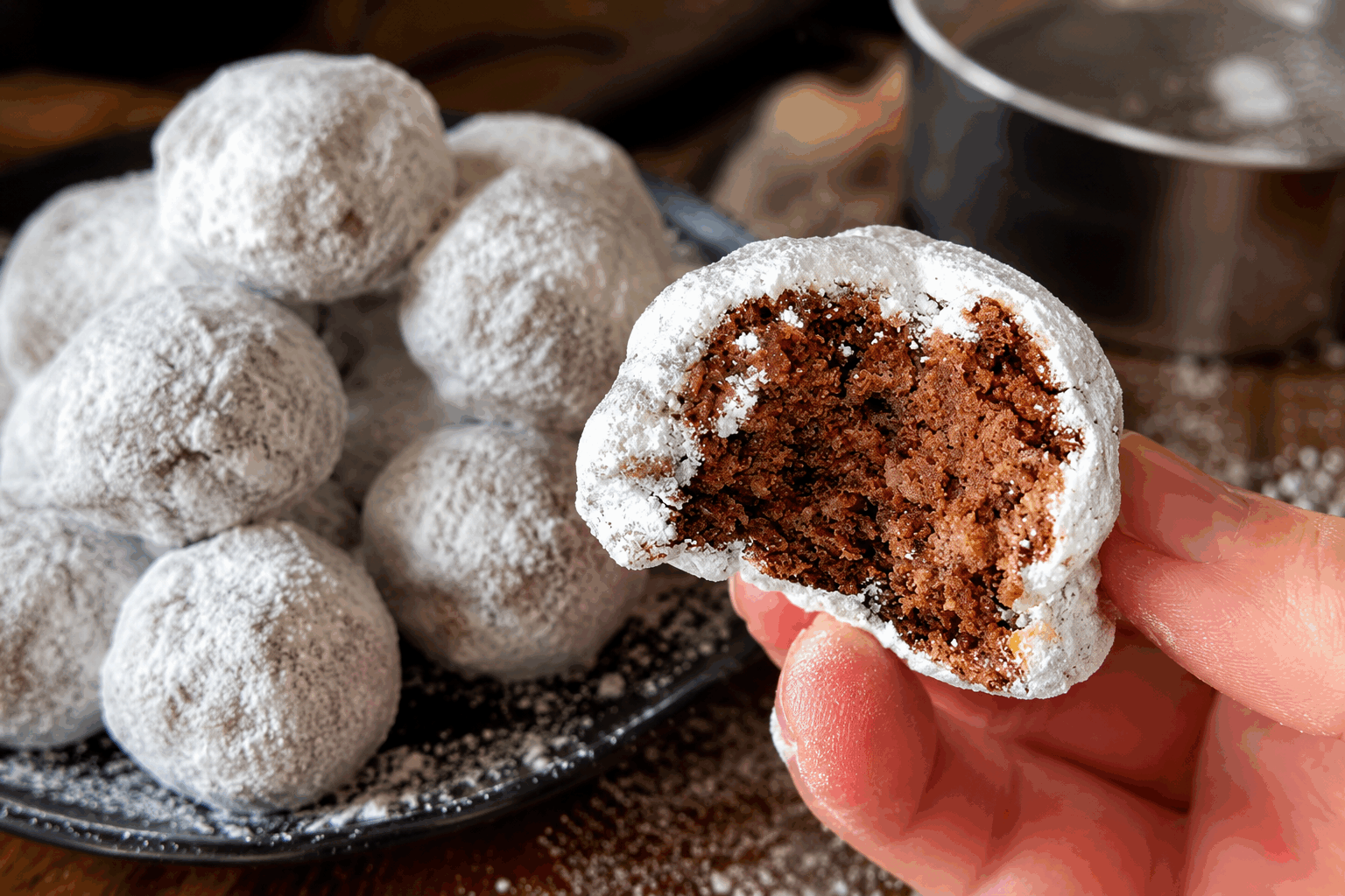 Truffes enneigées en 15 minutes : le secret d’un dessert fondant et irrésistible ✨ Description Ces truffes enneigées sont de petites gourmandises au chocolat délicatement enrobées de sucre glace, donnant un effet « neigeux » à leur surface. Fondantes en bouche et rapides à préparer, elles sont parfaites pour un dessert improvisé ou pour offrir lors des fêtes de fin d’année. Leur texture veloutée et leur goût intense raviront petits et grands. Informations Temps de préparation : 15 minutes Temps de cuisson : 0 minute Nombre de portions : 20 pièces Difficulté : Facile Ingrédients Pour les truffes 200 g de chocolat noir pâtissier (minimum 60% cacao) 100 ml de crème fraîche liquide entière 25 g de beurre doux 1 cuillère à soupe de liqueur de chocolat ou de café (facultatif) Pour l'enrobage 50 g de sucre glace (pour l'effet « neige ») 1 cuillère à café de cacao en poudre non sucré (optionnel, à mélanger au sucre glace pour nuances) Préparation Hachez finement le chocolat noir et placez-le dans un bol résistant à la chaleur. Faites chauffer la crème fraîche dans une petite casserole jusqu’à frémissement, puis versez-la immédiatement sur le chocolat. Laissez reposer 2 minutes. Mélangez délicatement avec une spatule jusqu’à obtenir une ganache lisse et brillante. Ajoutez le beurre coupé en morceaux et la liqueur si vous en utilisez, puis incorporez bien. Laissez la ganache refroidir à température ambiante pendant environ 10 minutes pour qu’elle épaississe légèrement mais reste malléable. Préparez une assiette avec le sucre glace (mélangé au cacao en poudre si désiré) et une autre pour poser les truffes. Avec une petite cuillère ou à la main, formez rapidement des boules de ganache d’environ 2 à 3 cm de diamètre. Roulez-les aussitôt dans le sucre glace pour les enrober généreusement. Déposez les truffes au fur et à mesure sur une assiette et laissez-les reposer au frais 10 minutes avant de servir pour une texture optimale. Astuces Pour des truffes encore plus onctueuses, choisissez un chocolat de qualité et une crème entière bien froide. Si la ganache est trop molle, placez-la quelques minutes au réfrigérateur avant de la façonner. Variez les plaisirs en ajoutant au chocolat fondu des épices comme la cannelle ou une pointe de piment doux. Conservez les truffes au frais dans une boîte hermétique et sortez-les 10 minutes avant dégustation pour retrouver leur fondant. Service Servez ces truffes enneigées sur un joli plateau, accompagnées d’un thé, d’un café ou d’un verre de vin doux. Elles font un cadeau parfait ou un dessert léger après un repas copieux, idéalement lors des fêtes hivernales pour apporter une touche chaleureuse et gourmande.