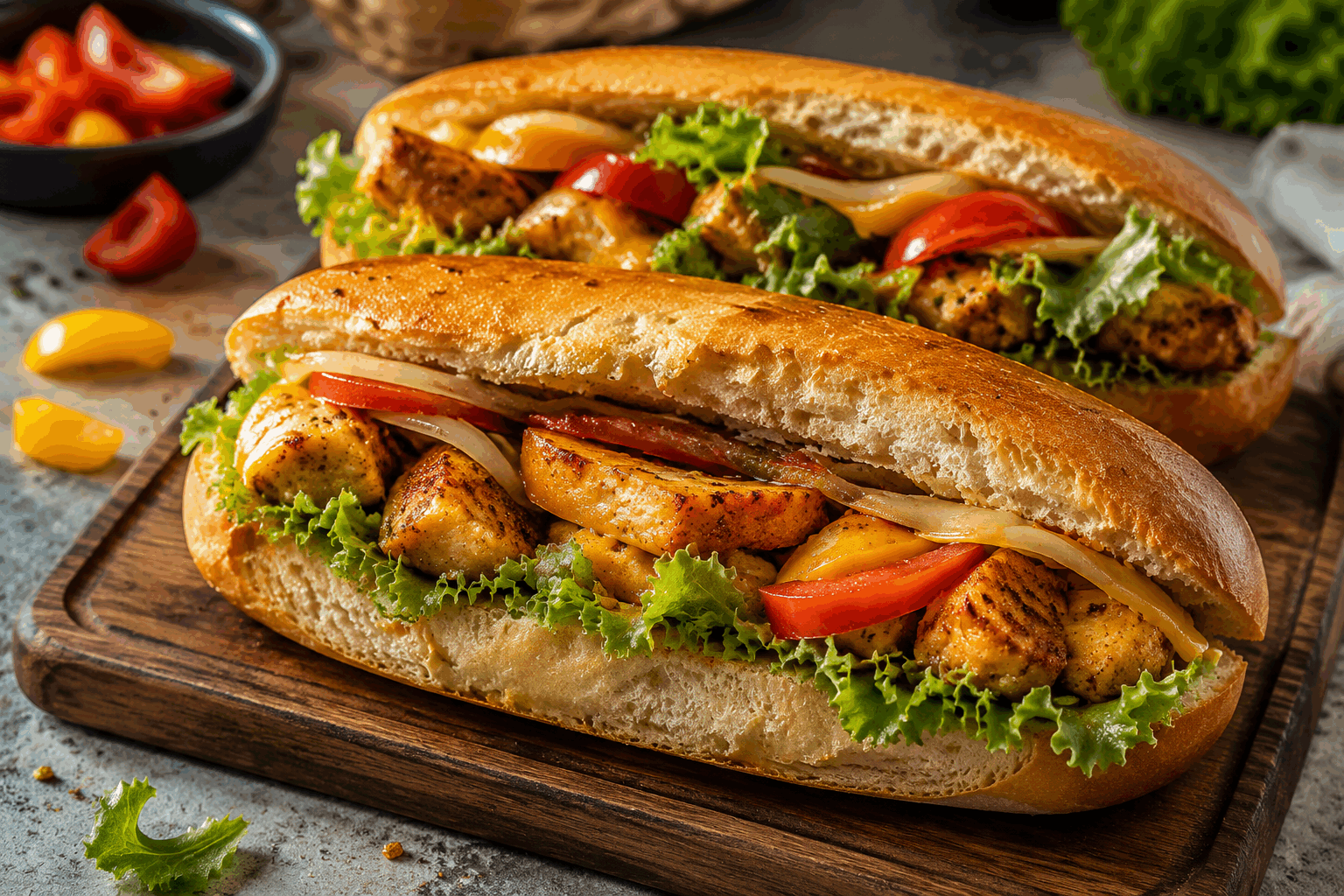Un sandwich au poulet maison en 5 minutes, le casse-dalle parfait pour tous les jours 😋🔥 Description Ce sandwich au poulet maison est une recette rapide, savoureuse et facile à réaliser en seulement 5 minutes. Parfait pour un repas sur le pouce ou un déjeuner improvisé, il combine la tendresse du poulet avec des saveurs fraîches et légèrement relevées. Idéal pour un casse-dalle quotidien, il se déguste chaud ou froid selon vos envies. Informations Temps de préparation : 5 minutes Temps de cuisson : 5 minutes (si vous réchauffez le poulet) Nombre de portions : 1 sandwich Difficulté : Facile Ingrédients Pour le sandwich 1 pain ciabatta ou baguette (environ 150 g) 100 g de blanc de poulet cuit (restes ou rôti) 2 feuilles de laitue 2 tranches de tomate 1 tranche de fromage (emmental, comté ou cheddar, environ 20 g) 1 cuillère à soupe de mayonnaise 1 cuillère à café de moutarde Sel et poivre du moulin Quelques brins de ciboulette ou de persil frais (facultatif) Préparation Ouvre le pain en deux et tartine l’intérieur avec la mayonnaise et la moutarde de façon homogène. Coupe le blanc de poulet en fines tranches et dispose-les généreusement sur la moitié inférieure du pain. Ajoute les feuilles de laitue lavées et essorées, puis pose les tranches de tomate par-dessus. Dépose la tranche de fromage sur les légumes, sale et poivre légèrement. Parseme la ciboulette ou le persil ciselé pour apporter une touche de fraîcheur. Referme le sandwich et presse-le légèrement pour maintenir les ingrédients en place. Si vous préférez un sandwich chaud, faites-le griller 2 à 3 minutes dans un appareil à panini ou une poêle chaude. Astuces Utilise du poulet déjà cuit pour gagner du temps, comme du poulet rôti ou des restes de grillades. Pour plus de gourmandise, ajoute un peu de sauce barbecue ou un filet d’huile d’olive au poulet. Privilégie un pain croquant comme une baguette ou une ciabatta pour une meilleure texture. Le sandwich se conserve bien emballé dans du papier aluminium au réfrigérateur pour une dégustation ultérieure. Service Servez ce sandwich au poulet maison accompagné d’une salade verte croquante, de quelques crudités ou de chips maison. Parfait pour un déjeuner rapide au bureau, un pique-nique improvisé ou un repas léger à la maison. Idéal également pour un casse-croûte énergisant entre deux activités.