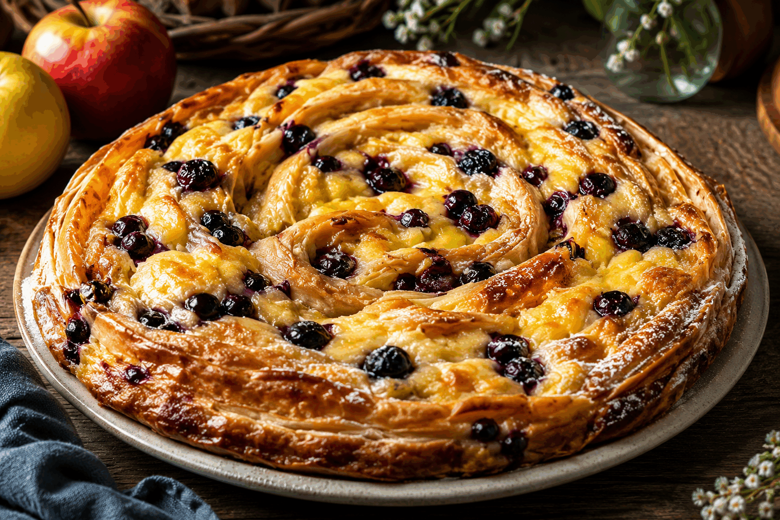 Une tarte citron myrtilles ultra crémeuse en 5 minutes, un délice à tester absolument 😍 Description Cette tarte allie la fraîcheur acidulée du citron à la douceur fruitée des myrtilles pour un résultat ultra crémeux et gourmand. Sa rapidité d’exécution en seulement 5 minutes en fait une douceur parfaite pour les envies de dernière minute. Une recette incontournable pour impressionner sans passer des heures en cuisine ! Informations Temps de préparation : 5 minutes Temps de cuisson : 15 minutes Nombre de portions : 6 personnes Difficulté : Facile Ingrédients Pour la pâte 150 g de biscuits sablés (type petit beurre) 70 g de beurre fondu Pour la garniture crémeuse citron 200 g de mascarpone 100 g de fromage frais (type Philadelphia) 100 ml de jus de citron frais 80 g de sucre glace 2 œufs 1 cuillère à soupe de farine Pour la garniture myrtilles 150 g de myrtilles fraîches ou surgelées 1 cuillère à soupe de sucre 1 cuillère à café de fécule de maïs (optionnel) Préparation Écrase les biscuits sablés en poudre fine puis mélange-les avec le beurre fondu. Tapisse un moule à tarte amovible (20 cm de diamètre) avec ce mélange en pressant bien. Réserve au frais. Dans un bol, fouette le mascarpone, le fromage frais, le sucre glace, le jus de citron, les œufs et la farine jusqu’à obtenir une préparation lisse et homogène. Verse la moitié de cette crème citron sur la pâte biscuitée. Dans une petite casserole, fais chauffer doucement les myrtilles avec le sucre. Ajoute la fécule diluée dans une cuillère à soupe d’eau si le jus est trop liquide, et laisse épaissir 2 minutes en remuant. Dépose les myrtilles chaudes sur la couche de crème citron, puis recouvre avec le reste de crème au citron. Enfourne la tarte dans un four préchauffé à 180°C pendant 15 minutes jusqu’à ce que la surface soit légèrement dorée et ferme au toucher. Laisse refroidir à température ambiante puis place au frais au moins 1 heure avant de démouler et servir pour une texture bien crémeuse. Astuces Utilise du jus de citron frais pour un goût plus vibrant et naturel. Pour une version plus rapide, remplace la pâte biscuitée par une pâte sablée du commerce. Ne zappe pas la phase de refroidissement au frais, elle est indispensable pour que la crème prenne bien. Si tu n’as pas de myrtilles, des myrtilles surgelées fonctionnent très bien, à condition de bien les égoutter avant cuisson. Service Serre cette tarte citron myrtilles bien fraîche, seule ou accompagnée d’un coulis de fruits rouges ou d’une boule de glace vanille. Idéale pour un dessert d’été léger ou une pause gourmande à tout moment.
