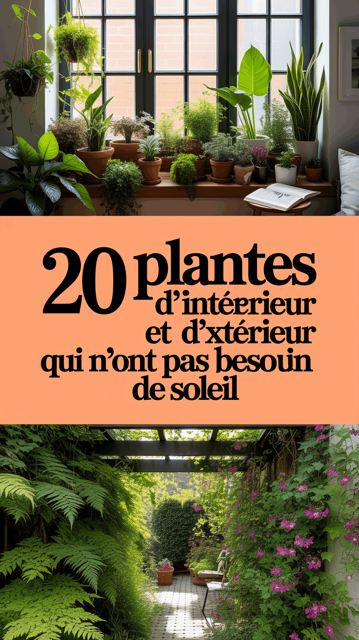 20 Plantes d'intérieur et d'extérieur qui n'ont pas besoin de soleil