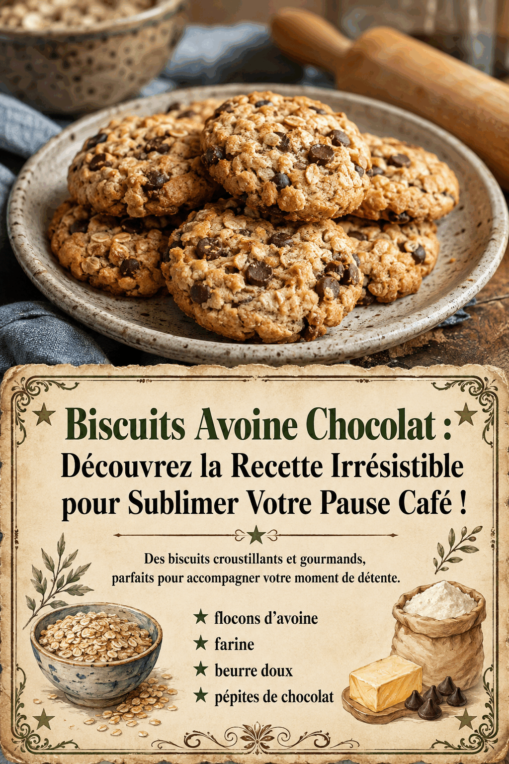 Biscuits Avoine Chocolat : Découvrez la Recette Irrésistible pour Sublimer Votre Pause Café !