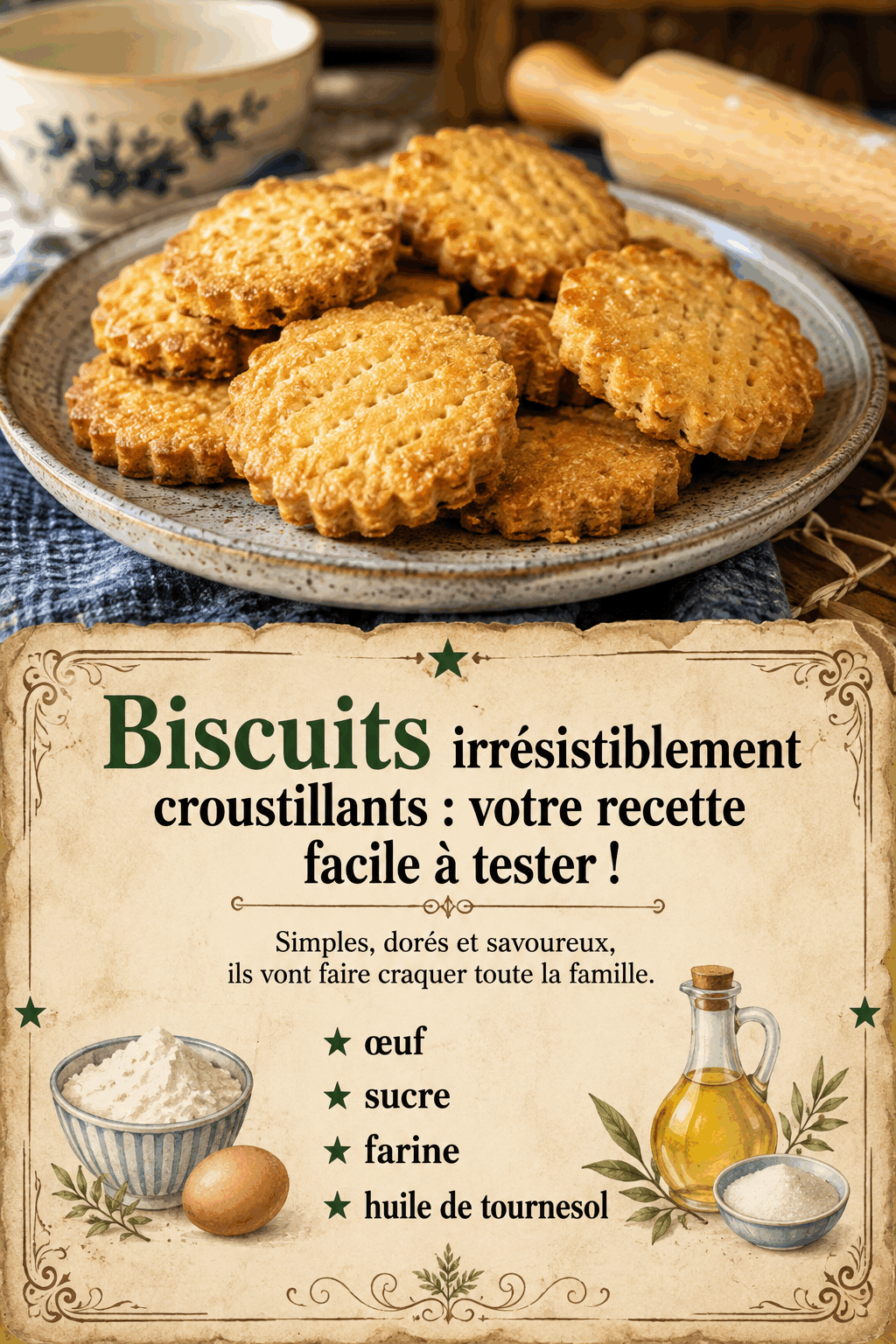 Biscuits irrésistiblement croustillants : votre recette facile à tester !