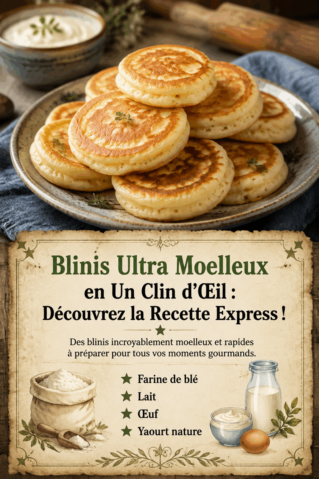 Blinis Ultra Moelleux en Un Clin d&rsquo;Œil : Découvrez la Recette Express !
