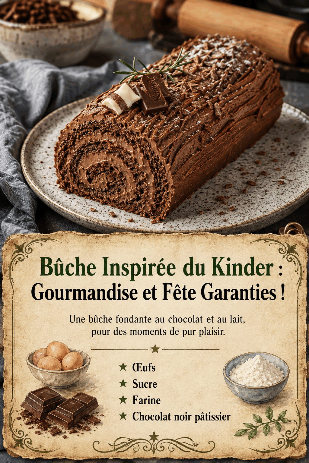 Bûche Inspirée du Kinder : Gourmandise et Fête Garanties !