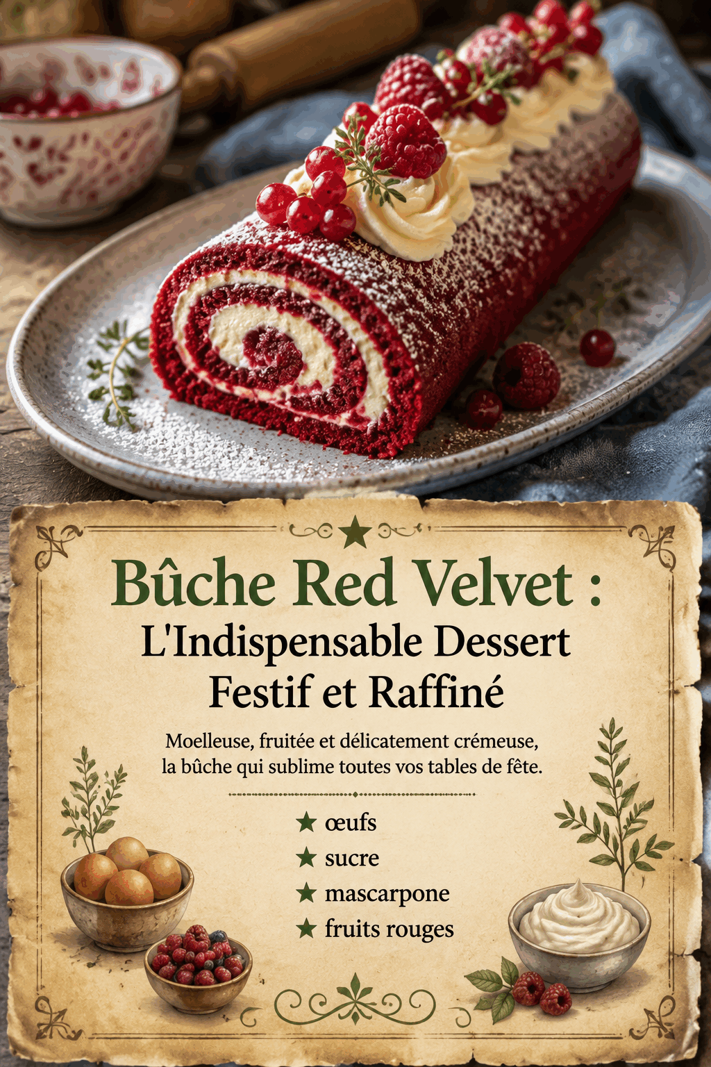 Bûche Red Velvet : L&rsquo;Indispensable Dessert Festif et Raffiné