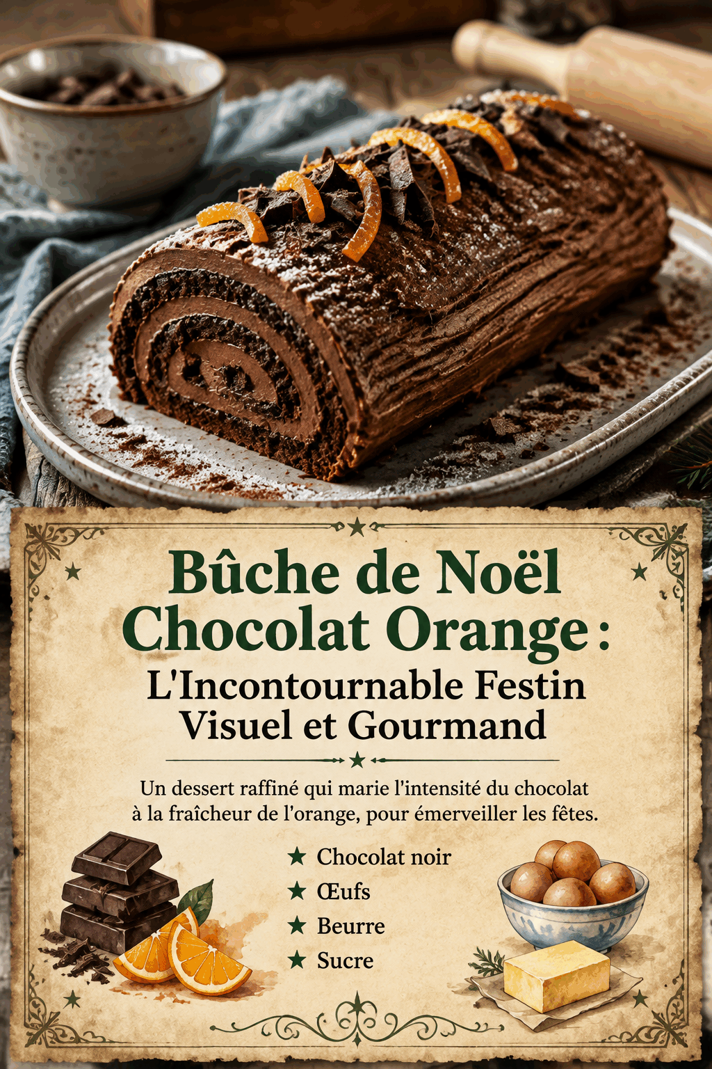 Bûche de Noël Chocolat Orange : L'Incontournable Festin Visuel et Gourmand