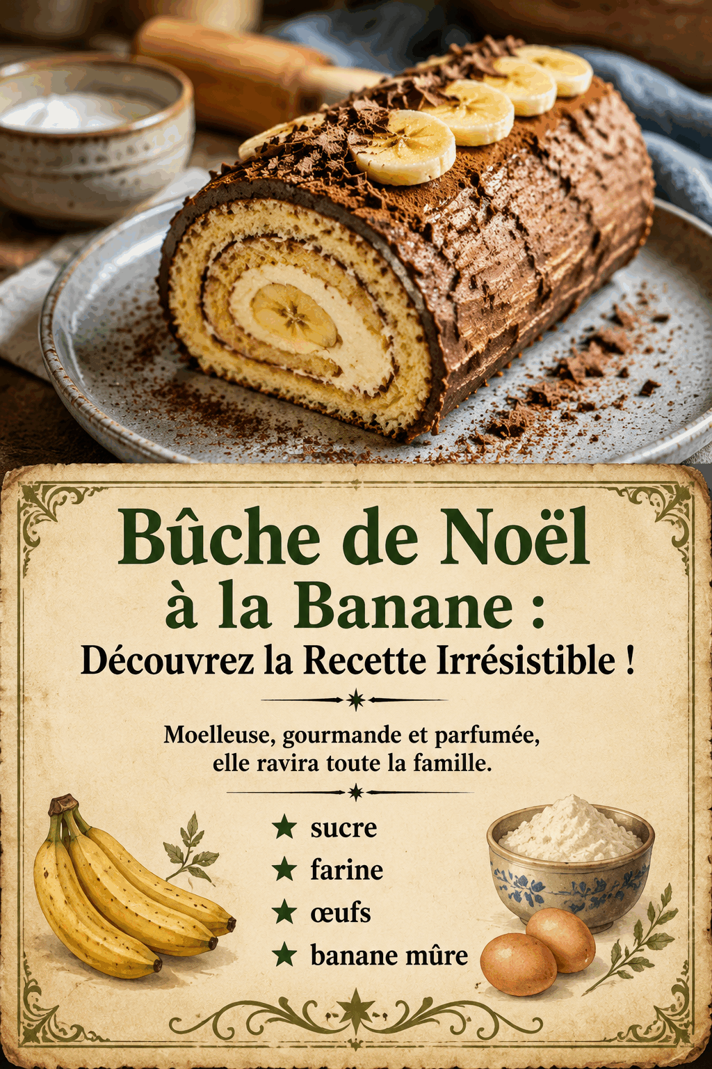 Bûche de Noël à la Banane : Découvrez la Recette Irrésistible !