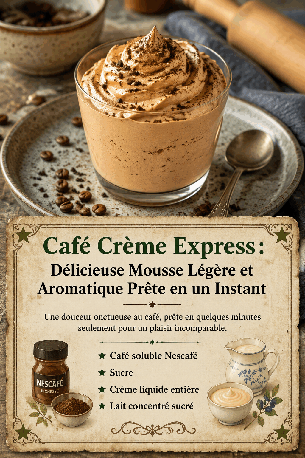 Café Crème Express : Délicieuse Mousse Légère et Aromatique Prête en un Instant