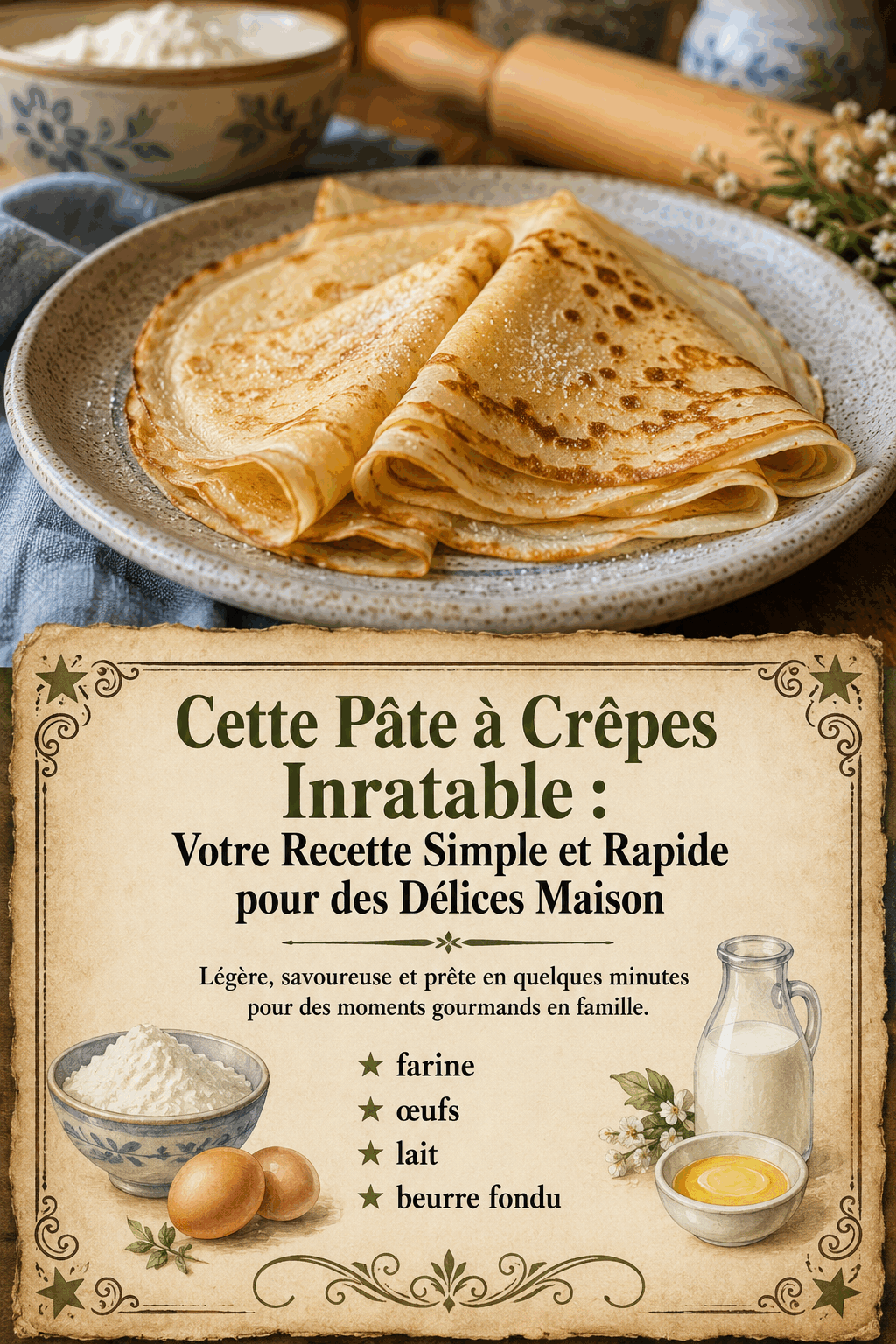 Cette Pâte à Crêpes Inratable : Votre Recette Simple et Rapide pour des Délices Maison