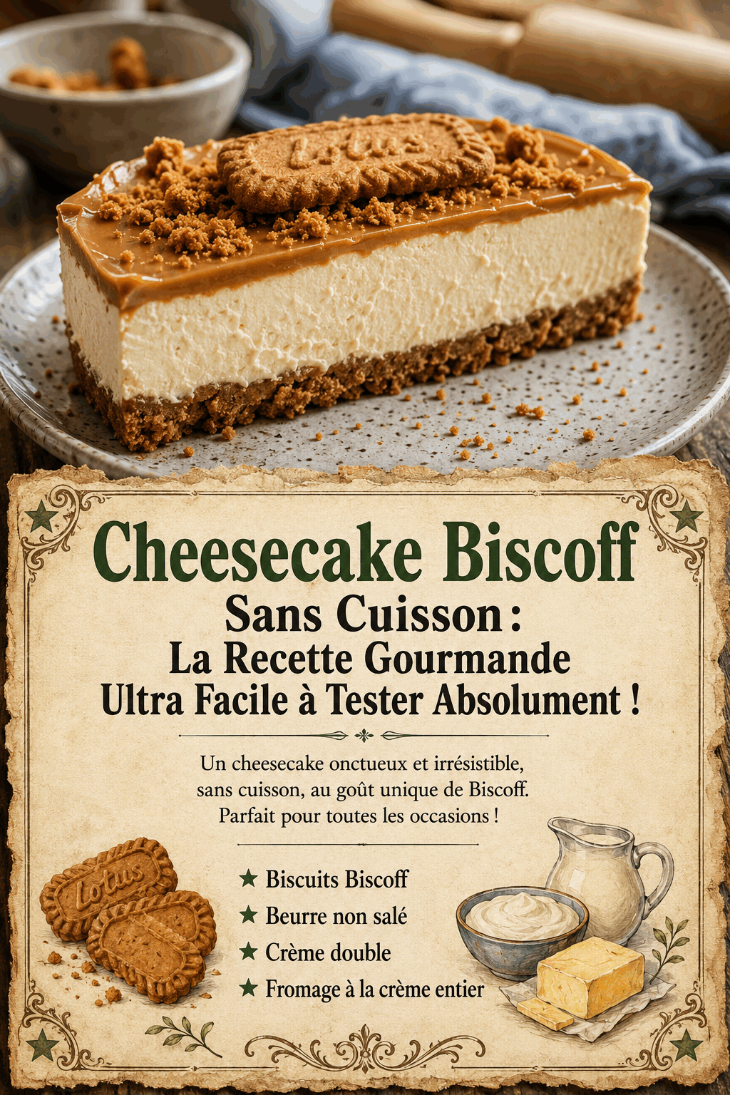 Cheesecake Biscoff Sans Cuisson : La Recette Gourmande Ultra Facile à Tester Absolument !