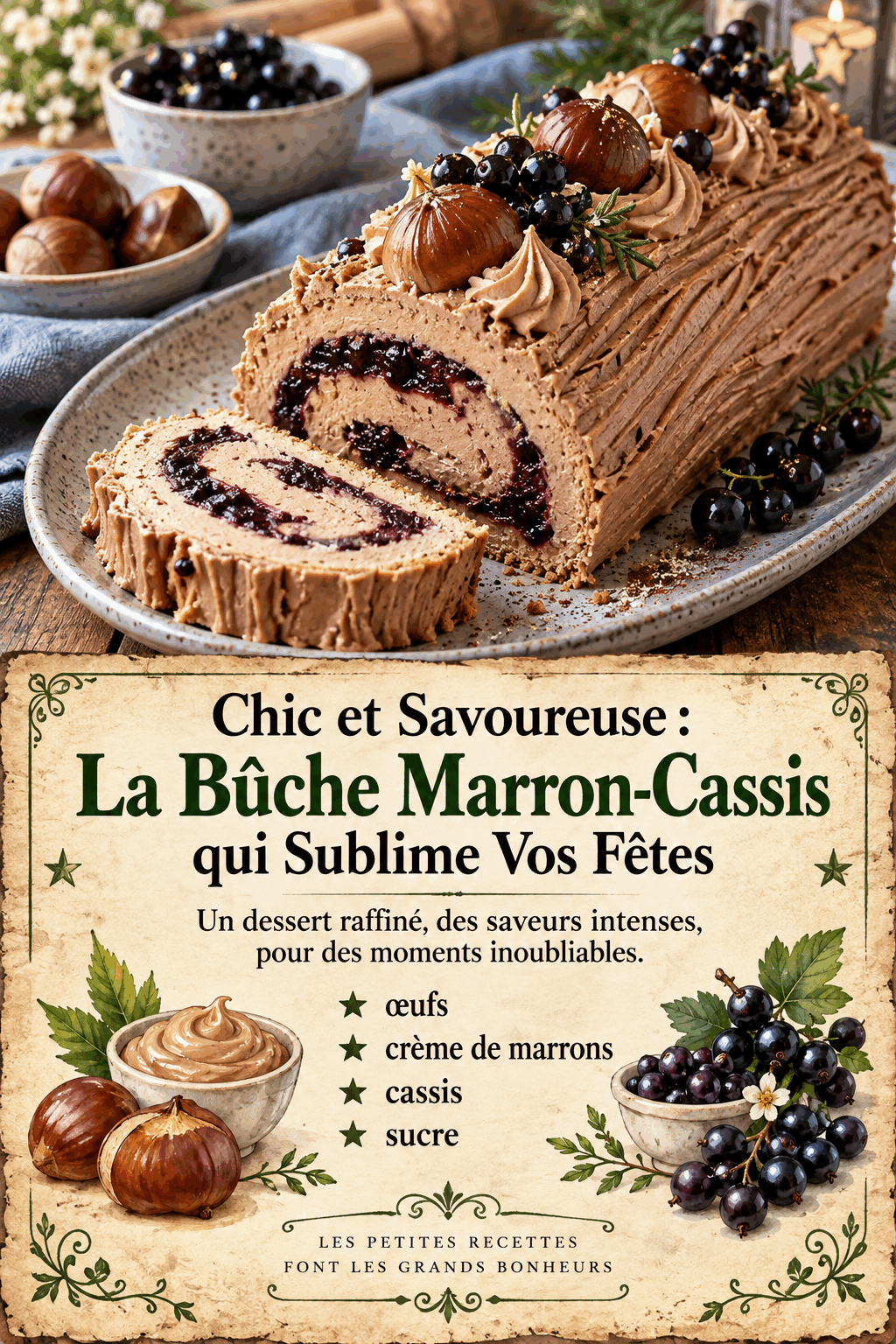 Chic et Savoureuse : La Bûche Marron-Cassis qui Sublime Vos Fêtes
