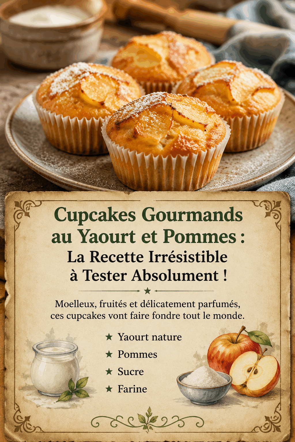 Cupcakes Gourmands au Yaourt et Pommes : La Recette Irrésistible à Tester Absolument !