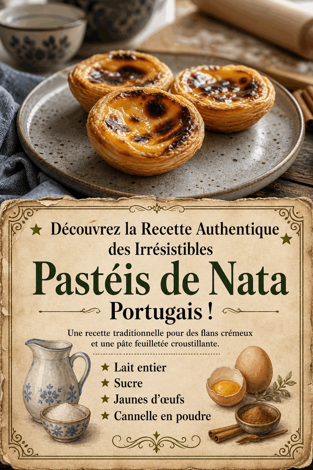 Découvrez la Recette Authentique des Irrésistibles Pastéis de Nata Portugais !