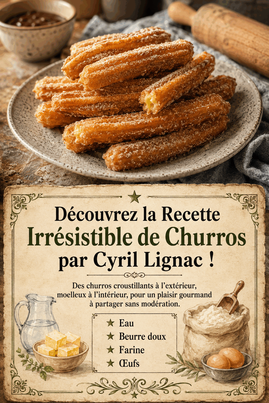 Découvrez la Recette Irrésistible de Churros par Cyril Lignac !