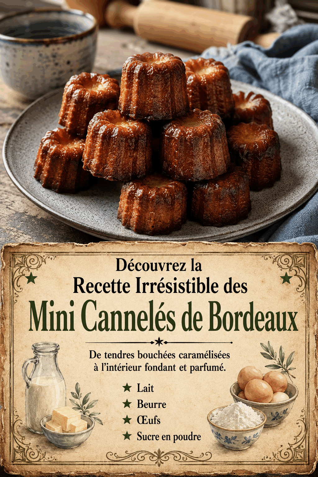 Découvrez la Recette Irrésistible des Mini Cannelés de Bordeaux