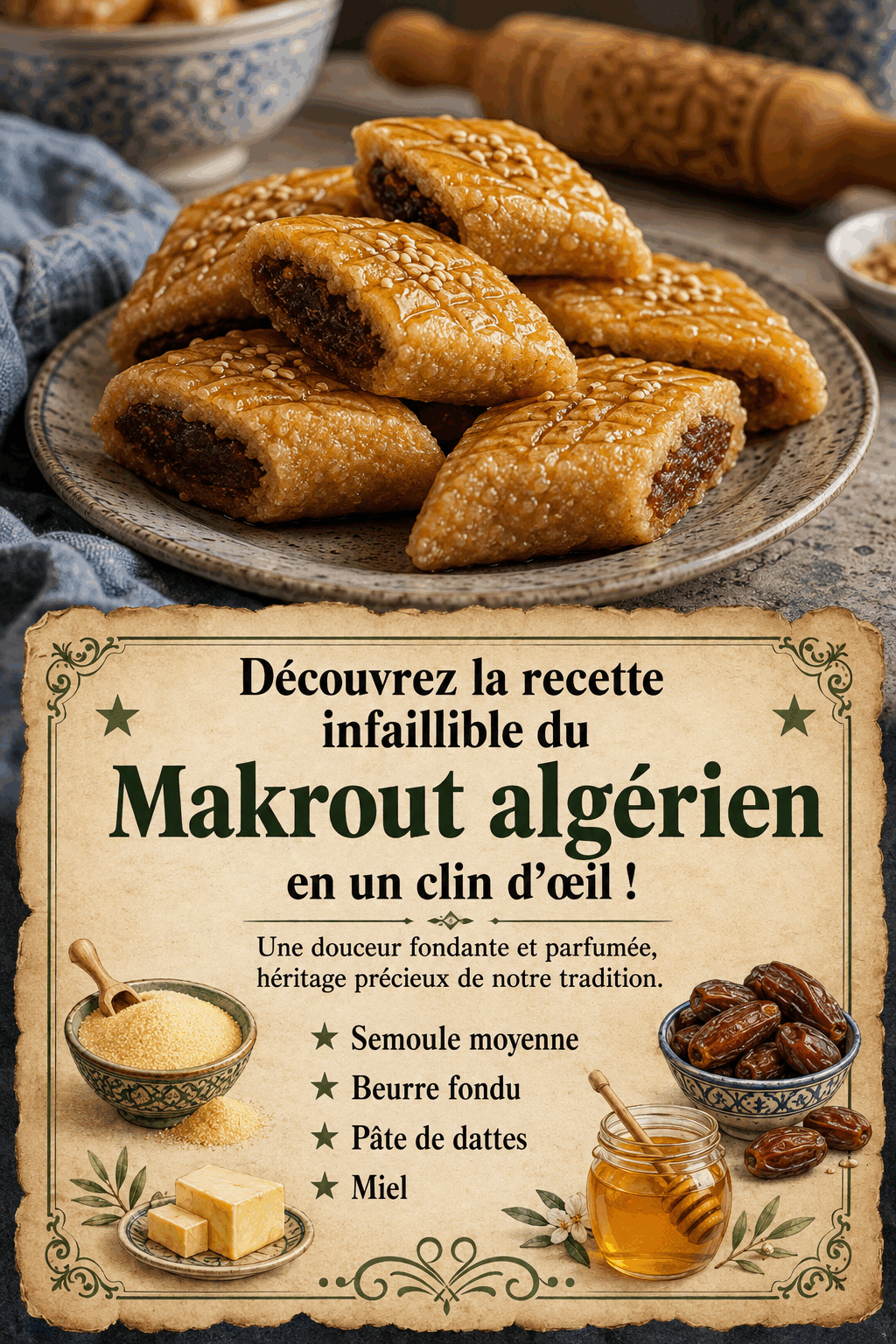 Découvrez la recette infaillible du Makrout algérien en un clin d'œil !