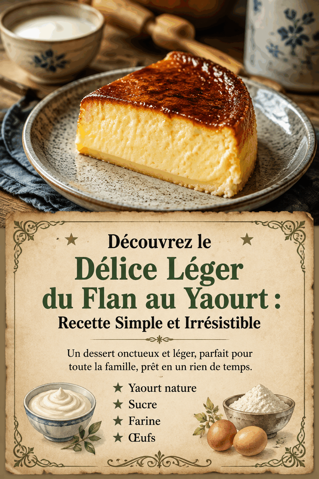 Découvrez le Délice Léger du Flan au Yaourt : Recette Simple et Irrésistible