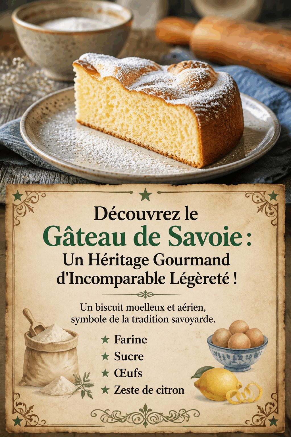 Découvrez le Gâteau de Savoie : Un Héritage Gourmand d&rsquo;Incomparable Légèreté !