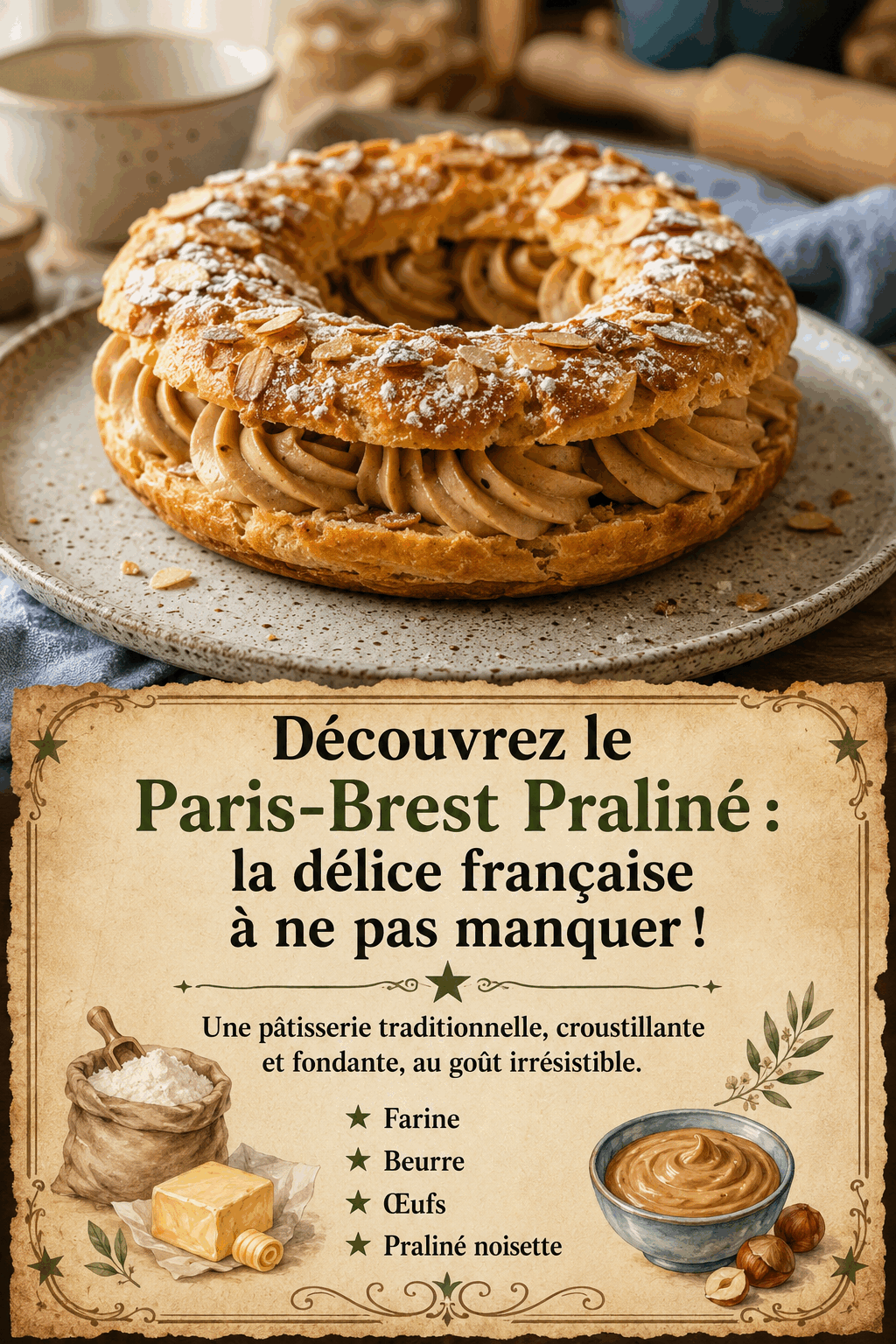 Découvrez le Paris-Brest Praliné : la délice française à ne pas manquer !