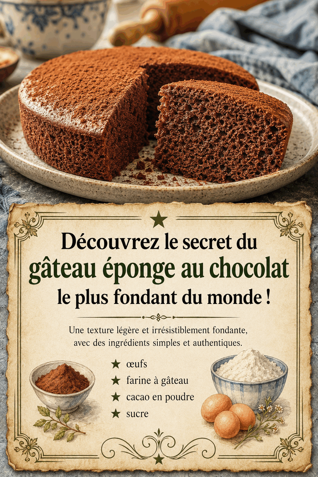 Découvrez le secret du gâteau éponge au chocolat le plus fondant du monde !