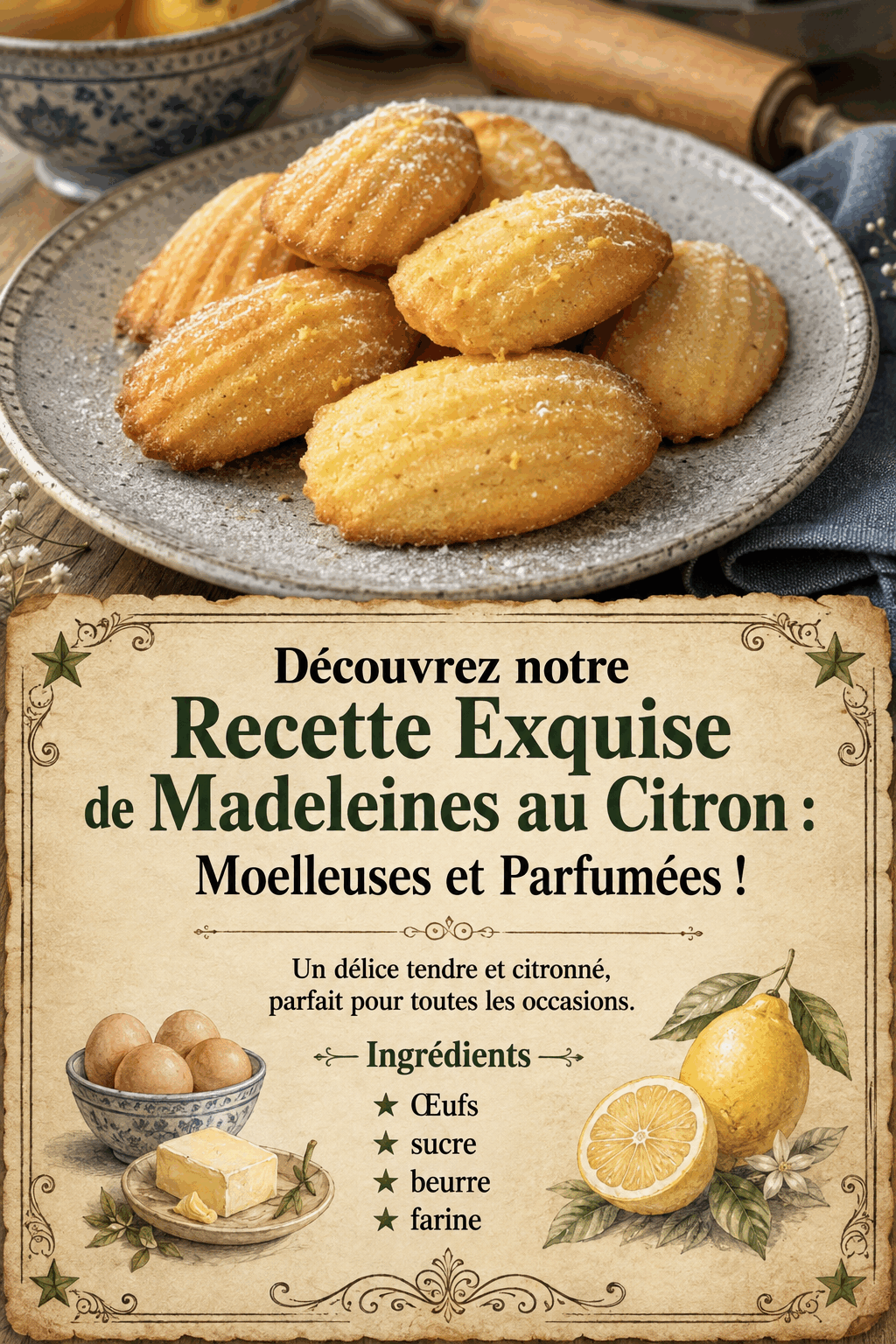 Découvrez notre Recette Exquise de Madeleines au Citron : Moelleuses et Parfumées !