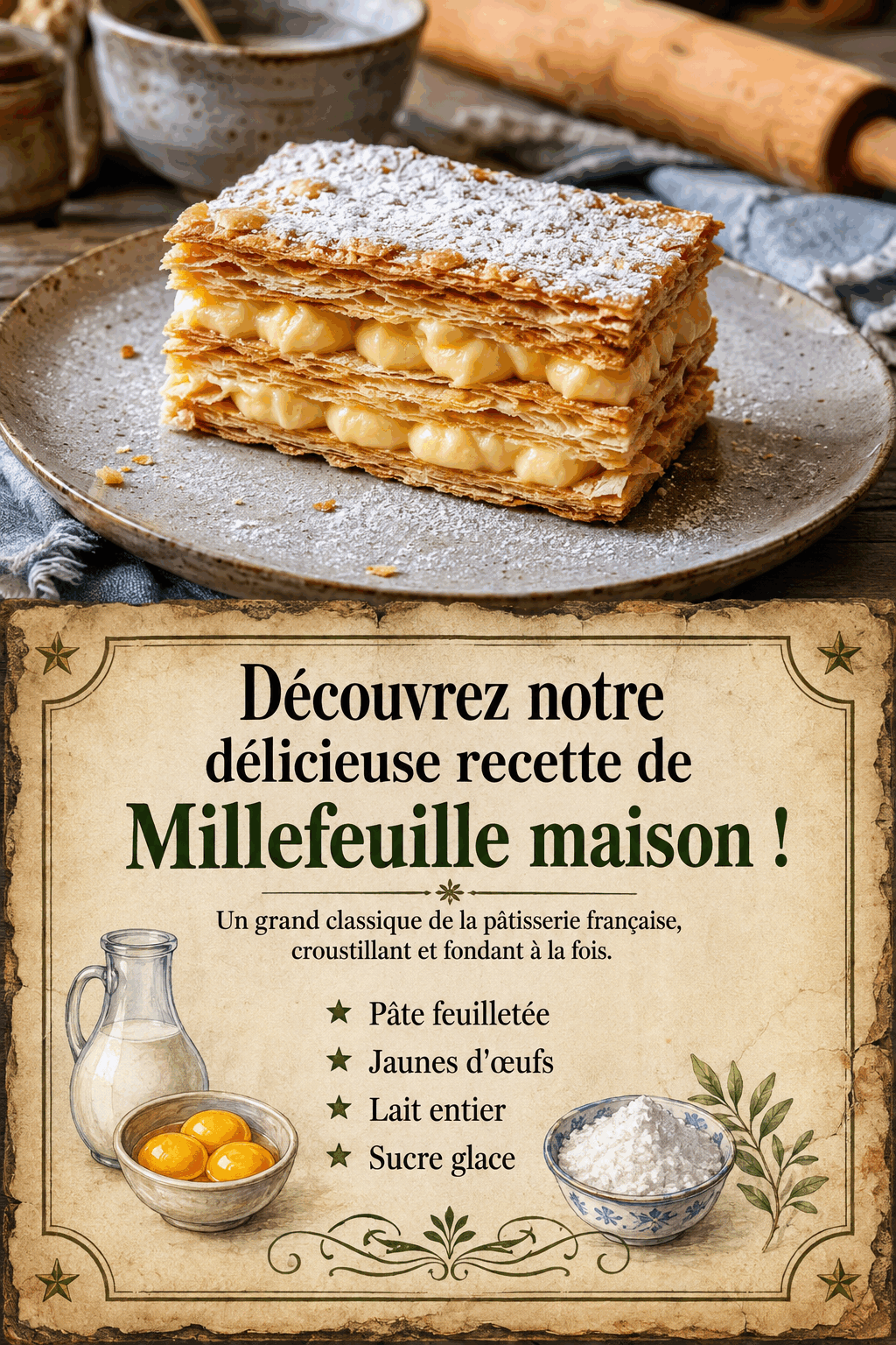 Découvrez notre délicieuse recette de Millefeuille maison !