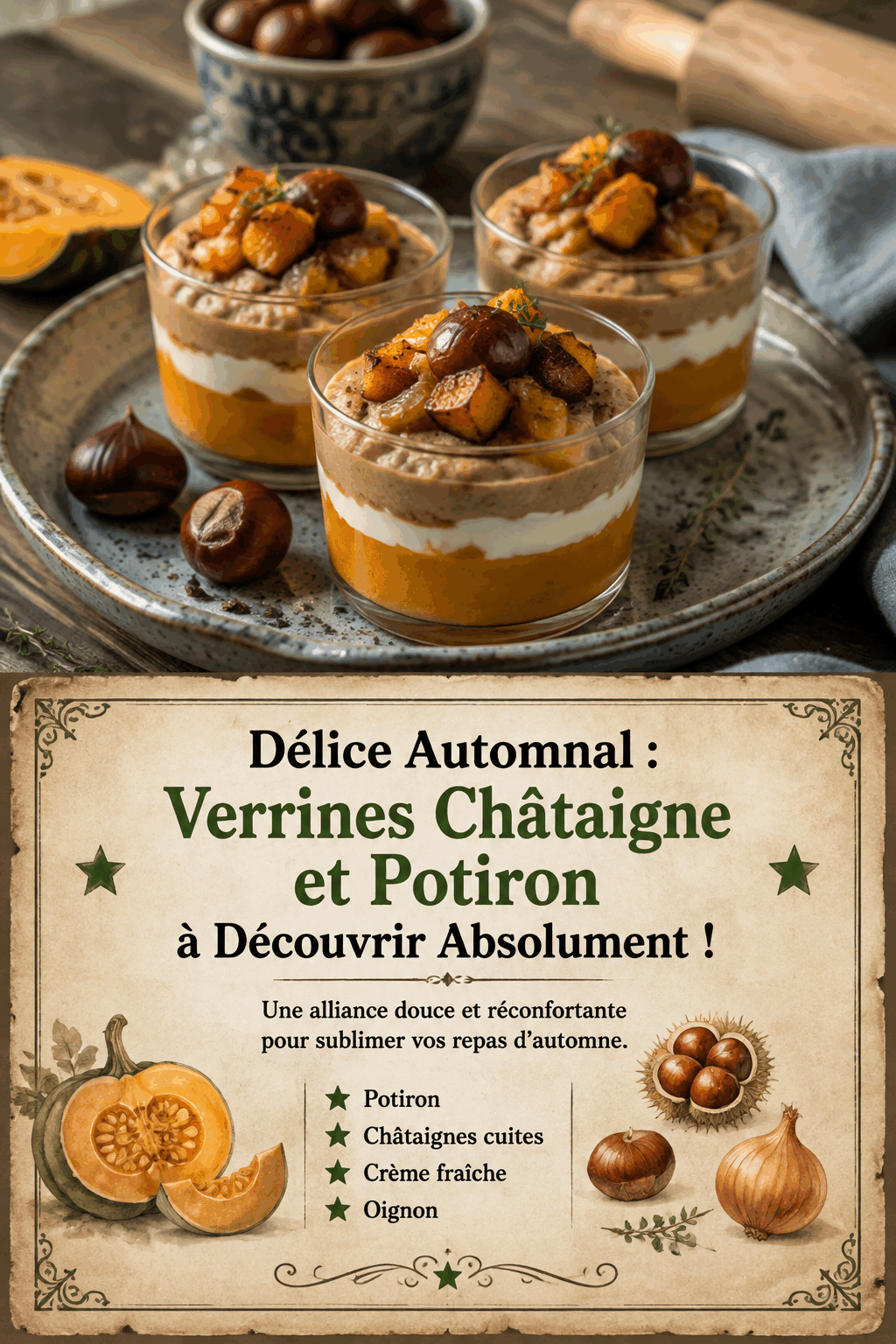 Délice Automnal : Verrines Châtaigne et Potiron à Découvrir Absolument !