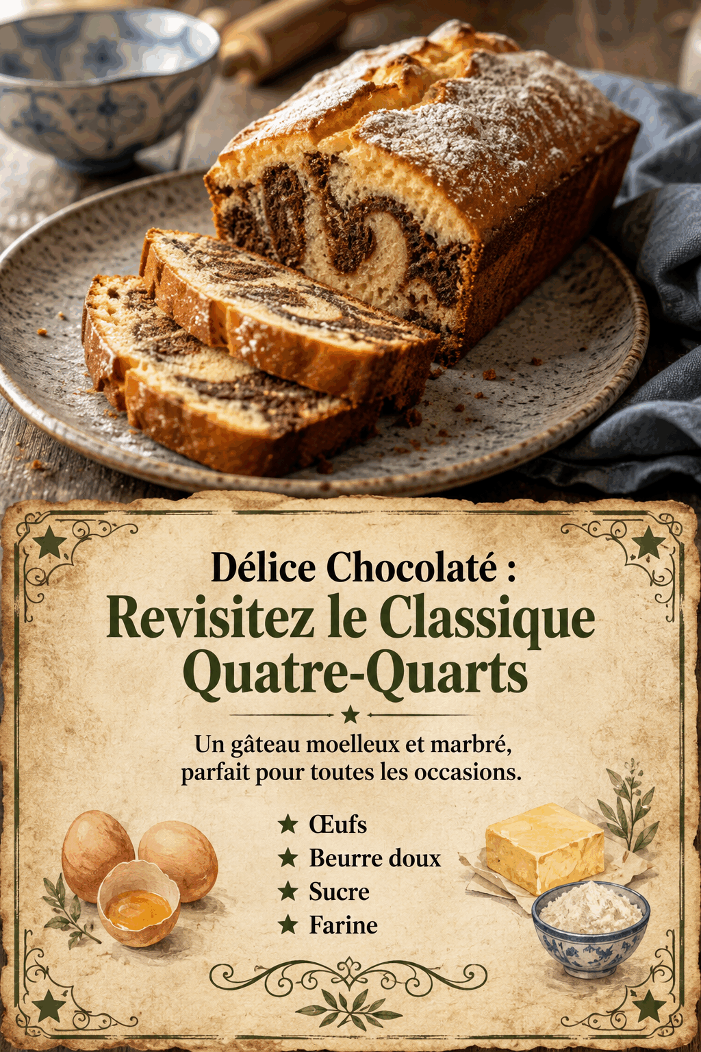 Délice Chocolaté : Revisitez le Classique Quatre-Quarts