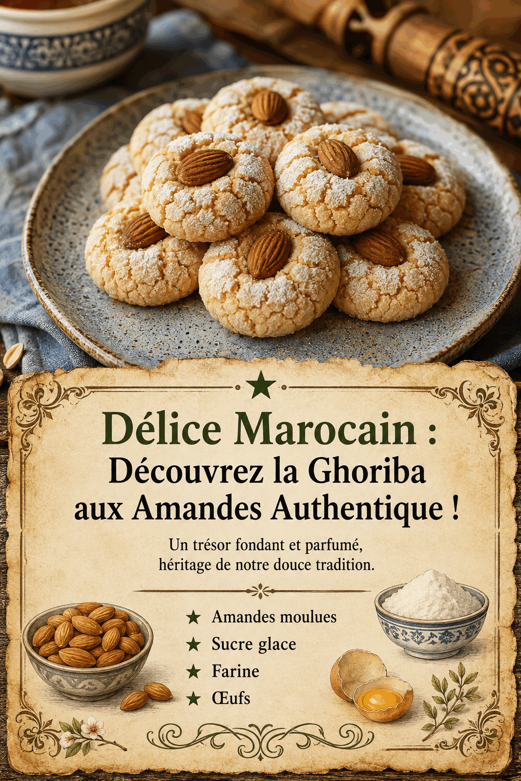 Délice Marocain : Découvrez la Ghoriba aux Amandes Authentique !